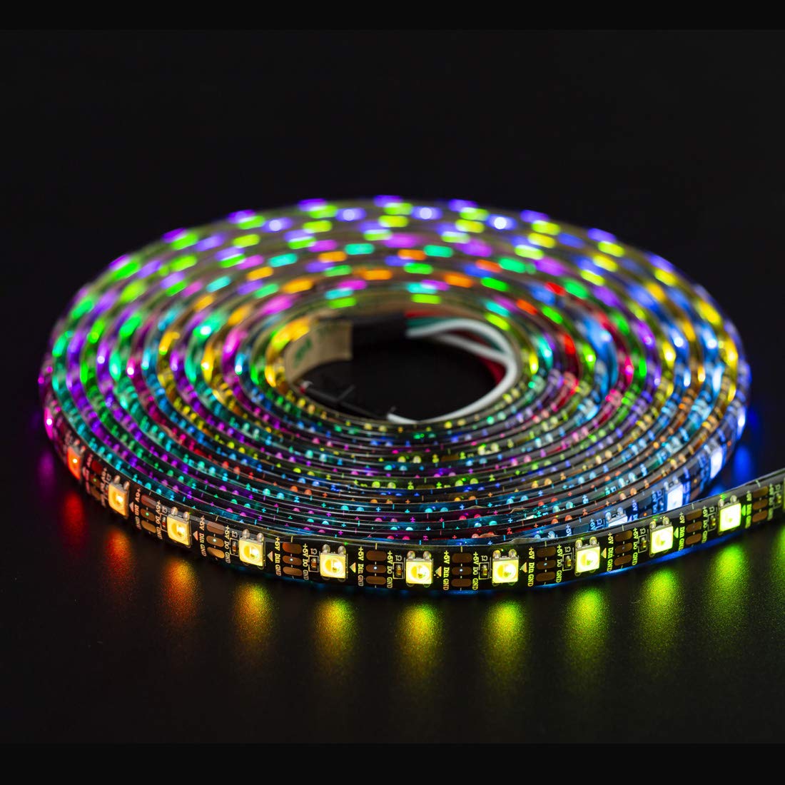 BTF-LIGHTING RGBW LED Strip, SK6812, 16.4ft, 60 LEDs/m, IP65 Waterproof, Black PCB, RGB+Cool White