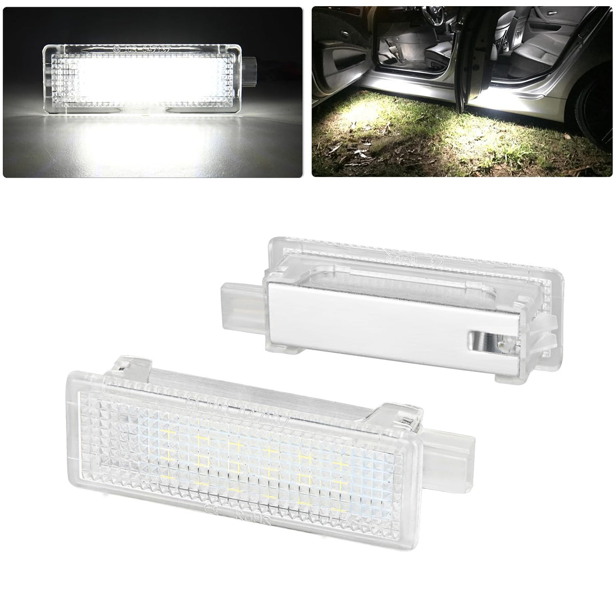 Nilight 2Pcs Led Interior Door Panel Light Courtesy Warning Lights White Beam Plug And Play Compatible With Bmw 1 3 5 6 7 Series