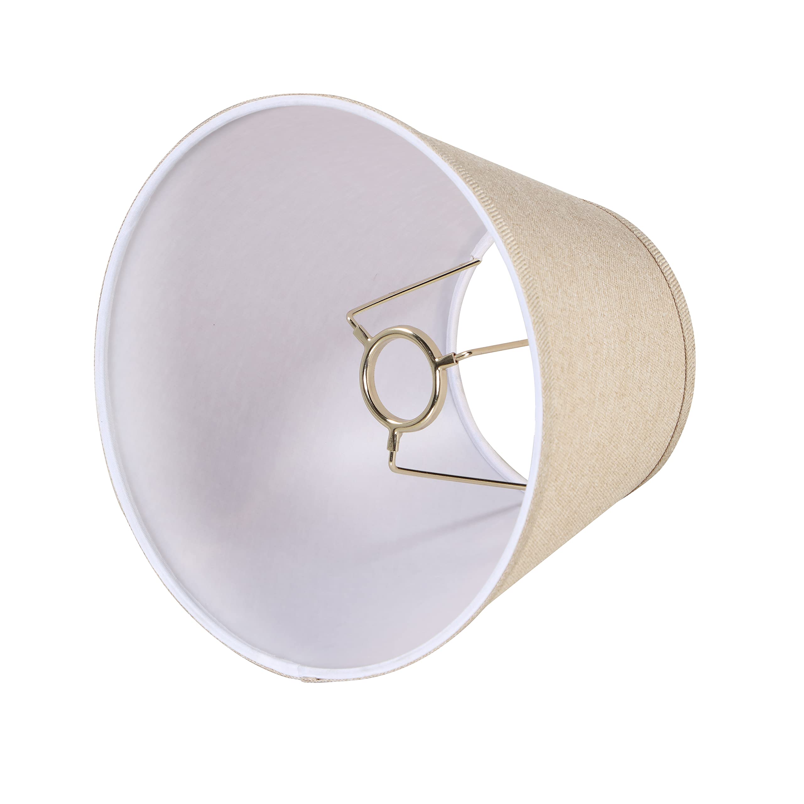 Aspen Creative 56028, Empire Uno Lamp Shade, Khaki Burlap Textured Fabric, 5&quot; Top X 9&quot; Bottom X 7&quot; Slant Height, Slip Uno 33Mm