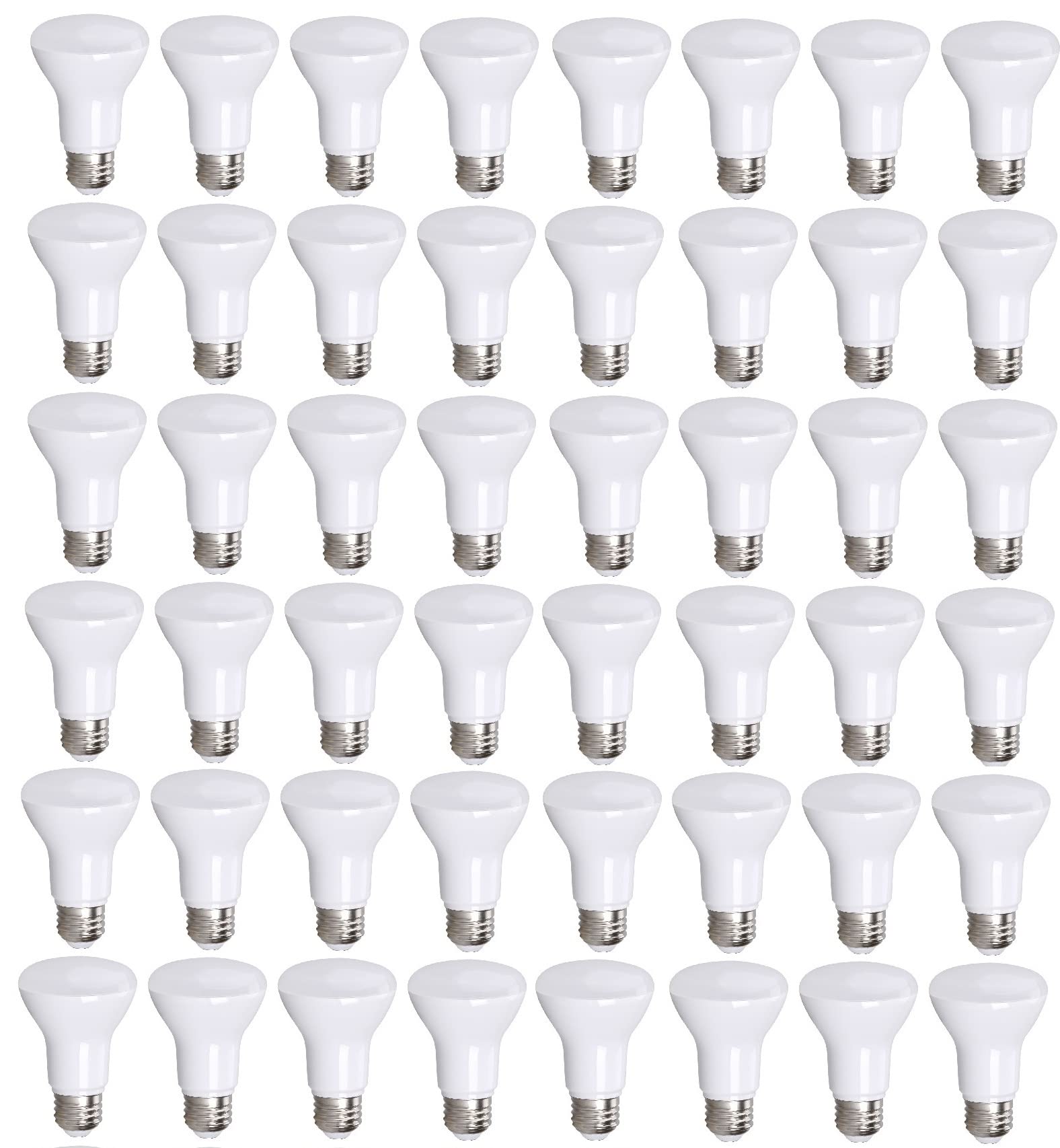 48 Pack 90 Cri Br20 Led Bulbs - 6W=50W 5000K Daylight Dimmable Flood Lights, Outdoor/Indoor Use, Ul-Listed, Energy-Efficient Sof
