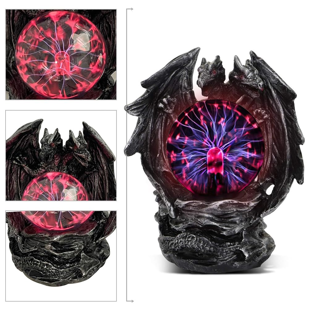 ANQIA Plasma Ball Lamp Touch Sensitive, Red Crystal, Halloween Decor, Model 8541866692, Black/Red Color