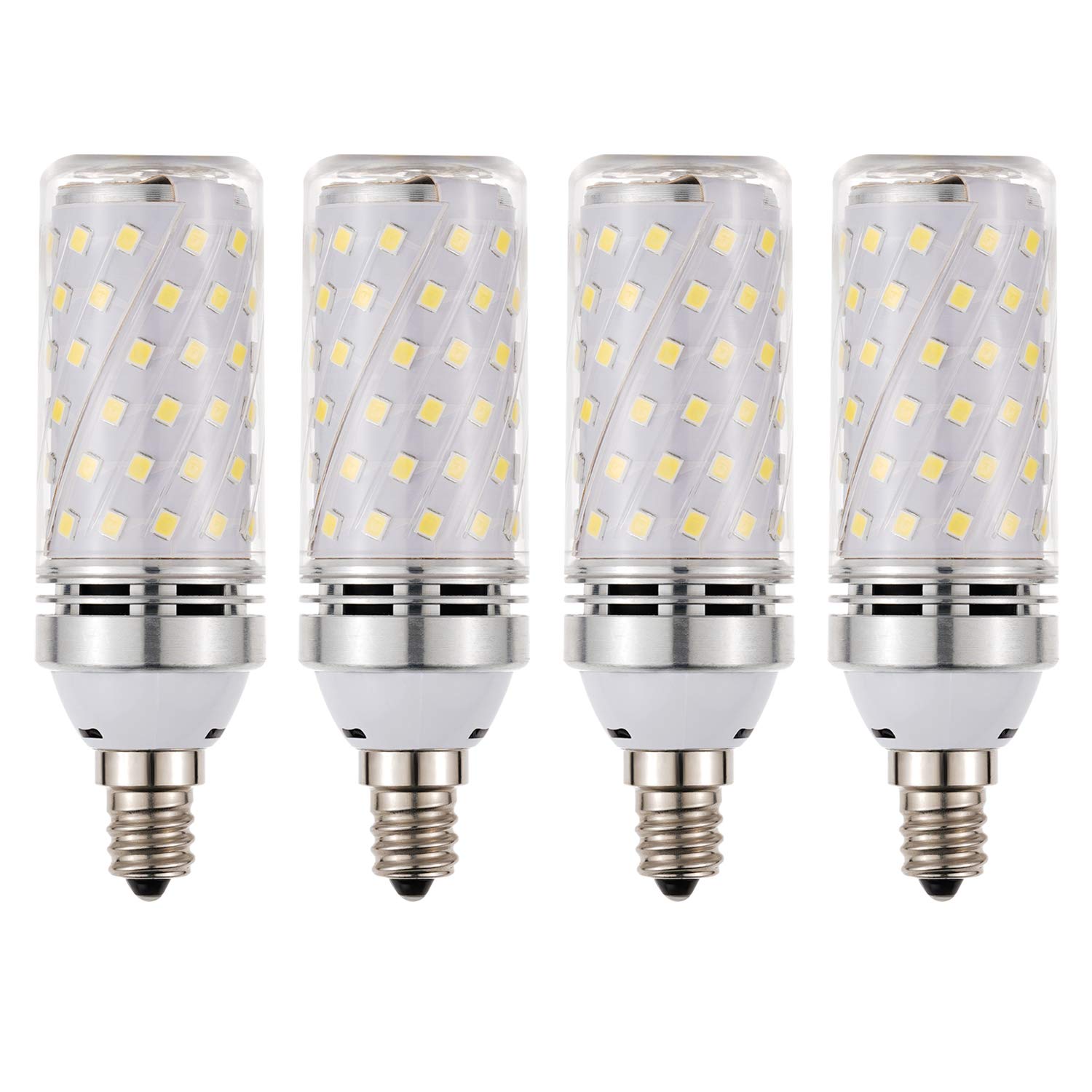 Rayhoo Candelabra Led Bulbs Incandescent 80-100W Bulb Equivalent, Standard Medium E12 Base,1000Lumens Non-Dimmable,4 Pack(Nature