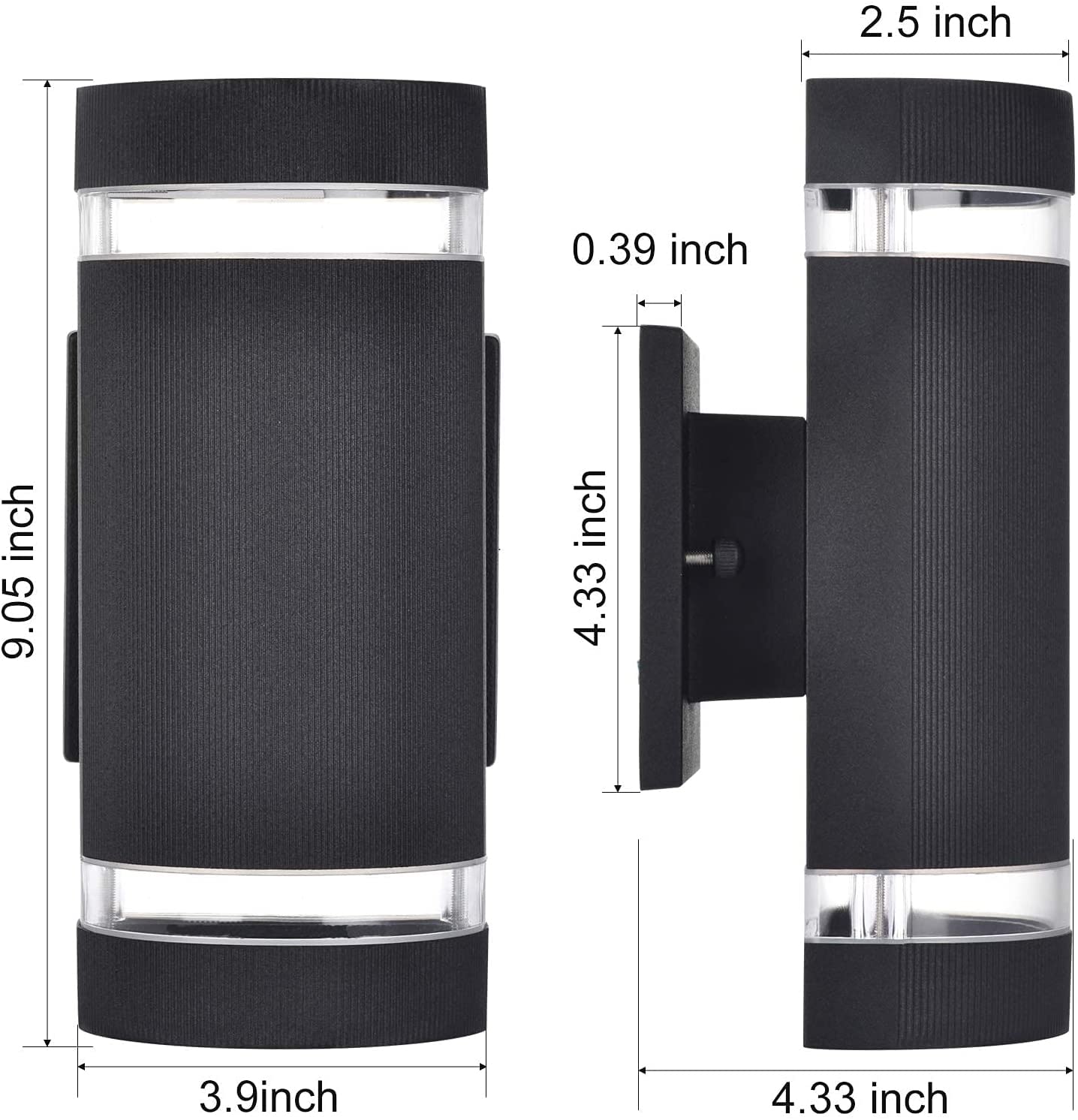 iYogaled RGB Color Changing LED Outdoor Wall Lights, 2700K-6500K, 9 Modes, Aluminum, 2 Pack, Model FUT106