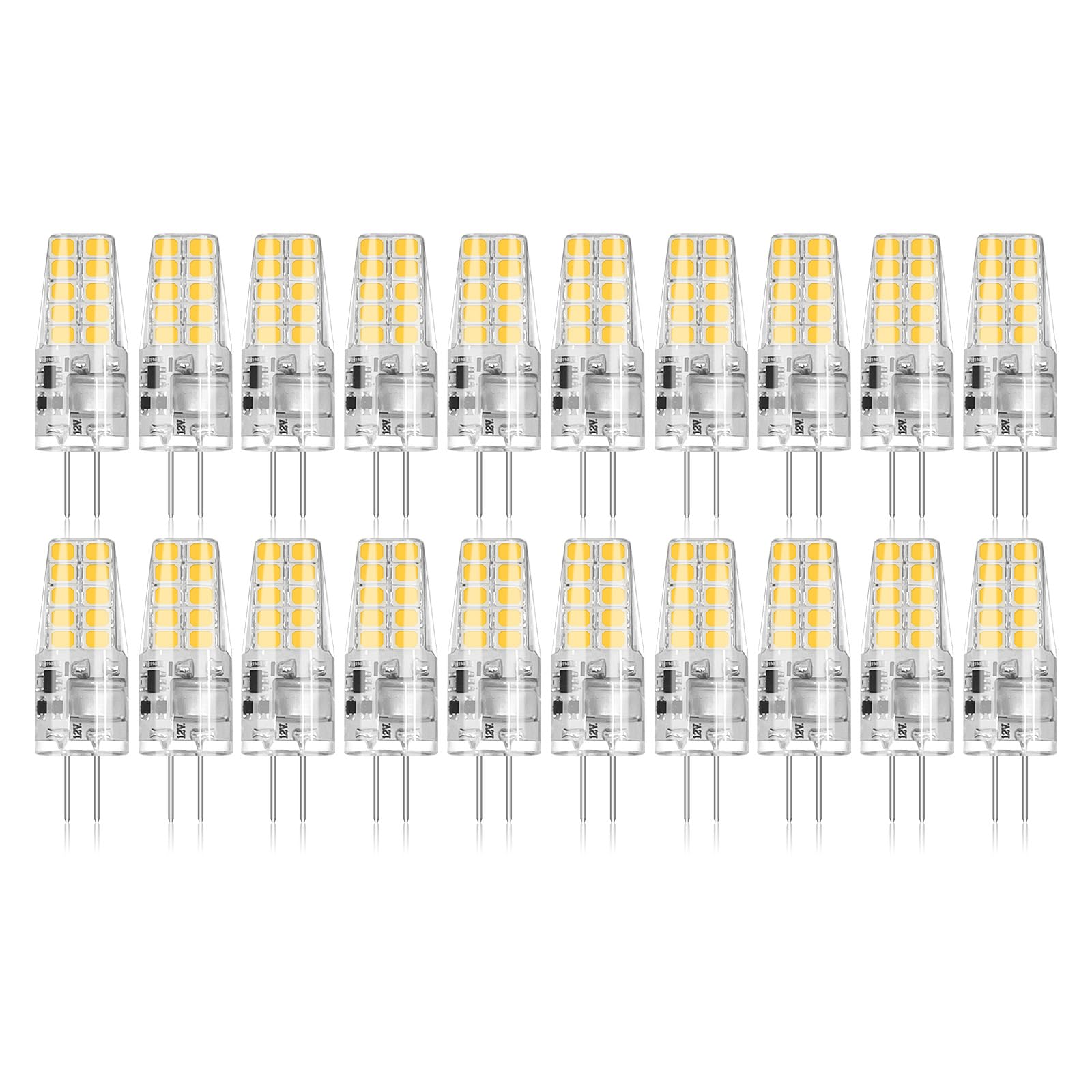 Bubo 20 Pack G4 Led Bulb 2W Equivalent 30W 3000K Warm White 250 Lumens 360Beam Angle, T3 Halogen Bulb Replacement Landscape Bulb