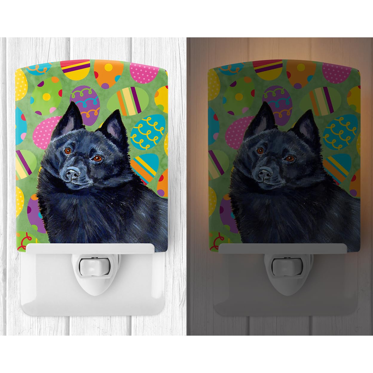 Carolines Treasures Ceramic Night Light, Schipperke Design, UL-Certified, 6x4x3 inches, Ideal for Bedroom/Bathroom/Nursery