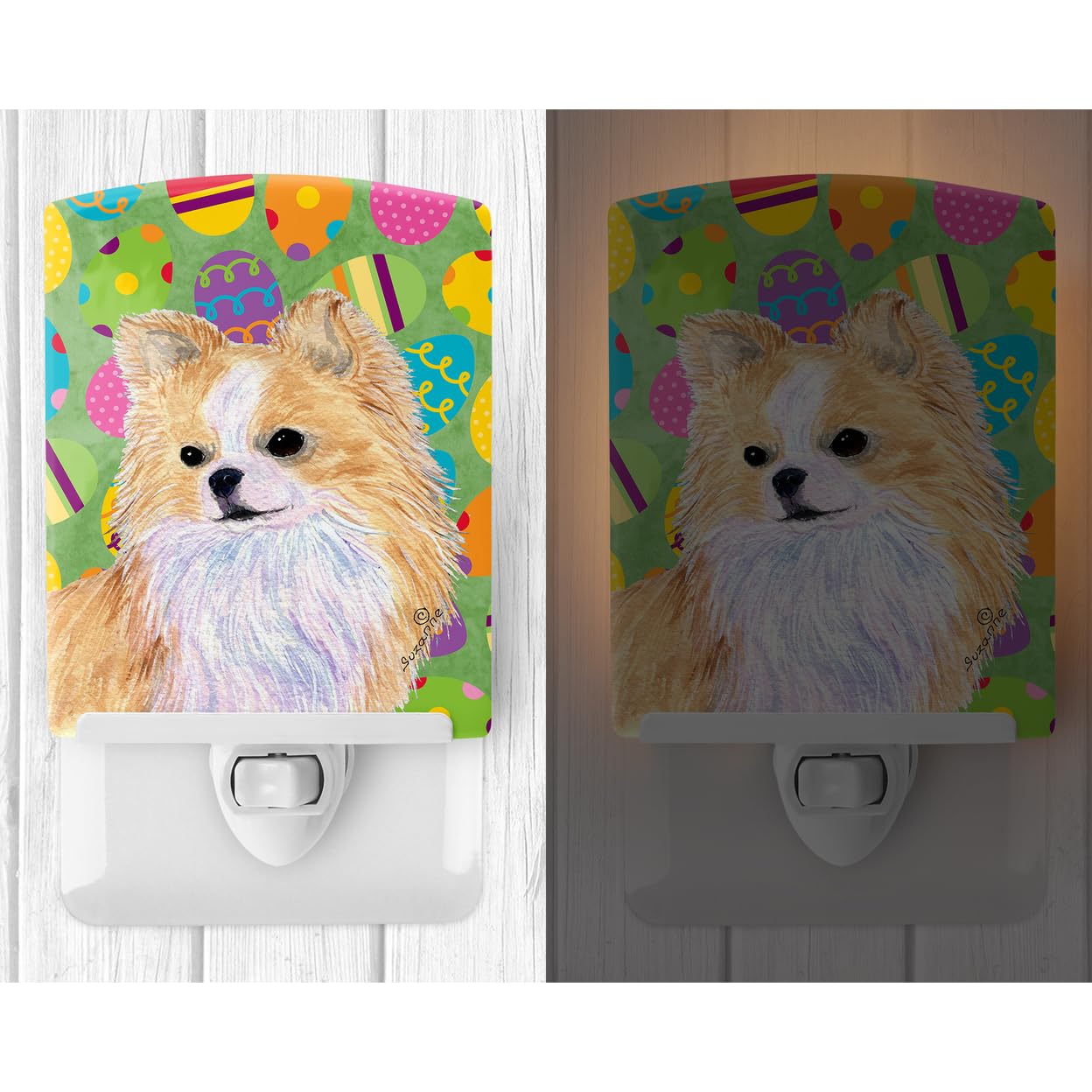 Carolines Treasures Ceramic Night Light, Chihuahua Design, UL-Certified, 6x4x3in, Multicolor, Model SS4818CNL