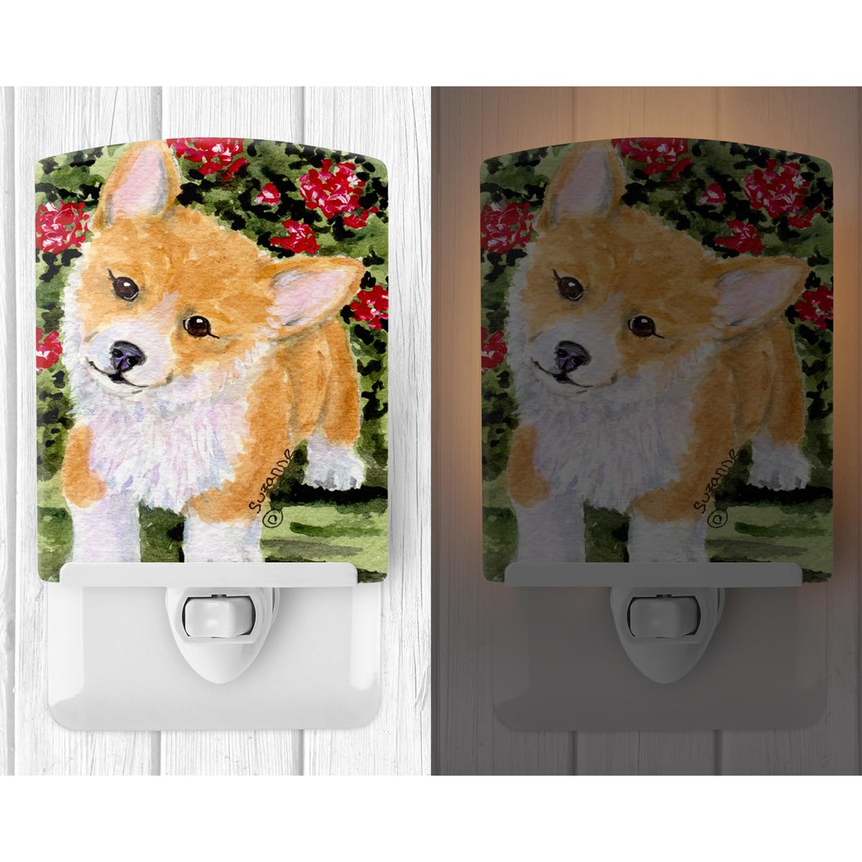 Carolines Treasures Corgi Ceramic Night Light, UL-Certified, 6x4x3 inches, Model SS8823CNL, Multicolor
