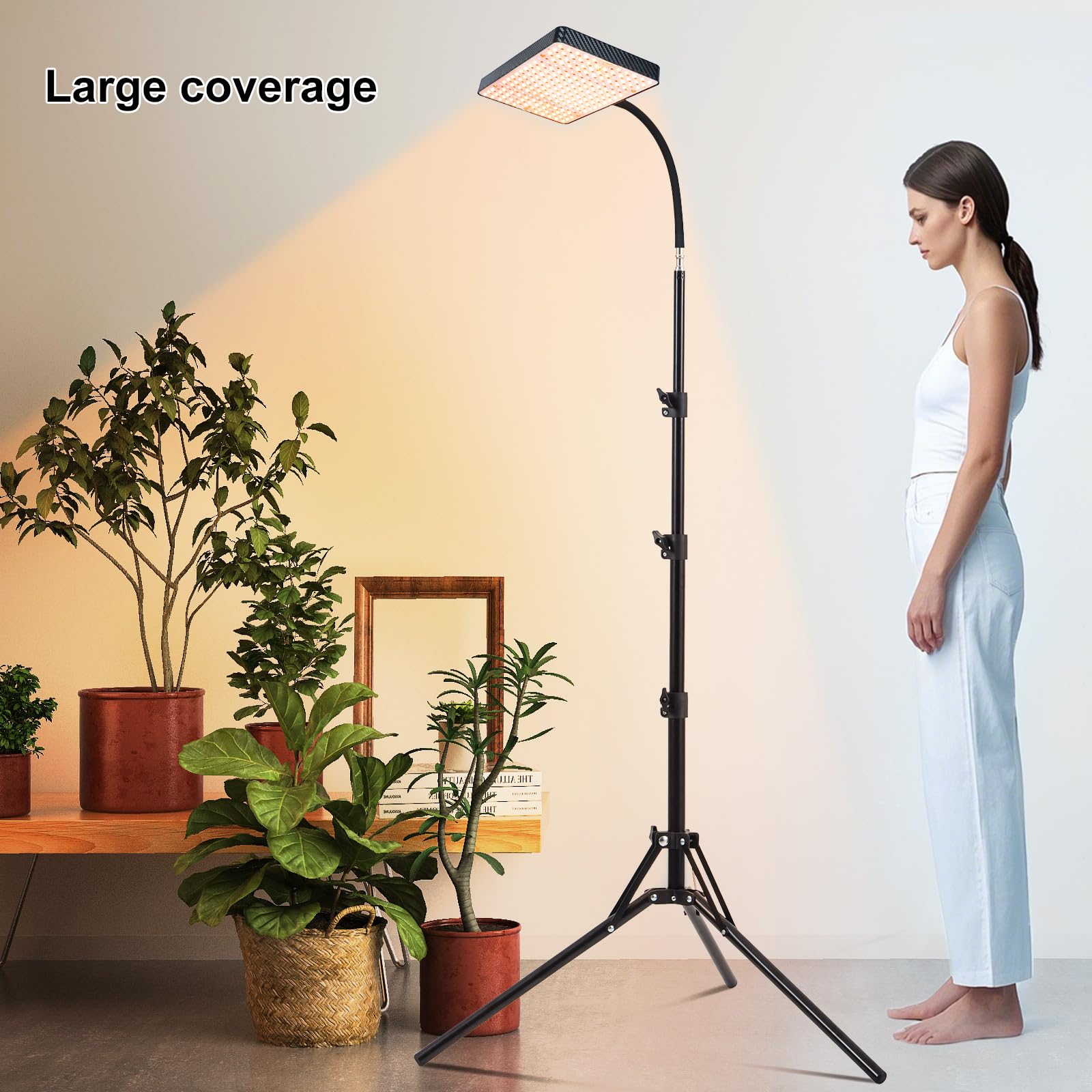 Grow Lights With Stand And Timer, Fecida Tripod Standing Grow Lights For Indoor Plants, 208Pcs Leds Bright Enough Plant Growing Lamps For Bonsai Tree, Seed Starting, 24&quot;-64&quot; Height Adjustable