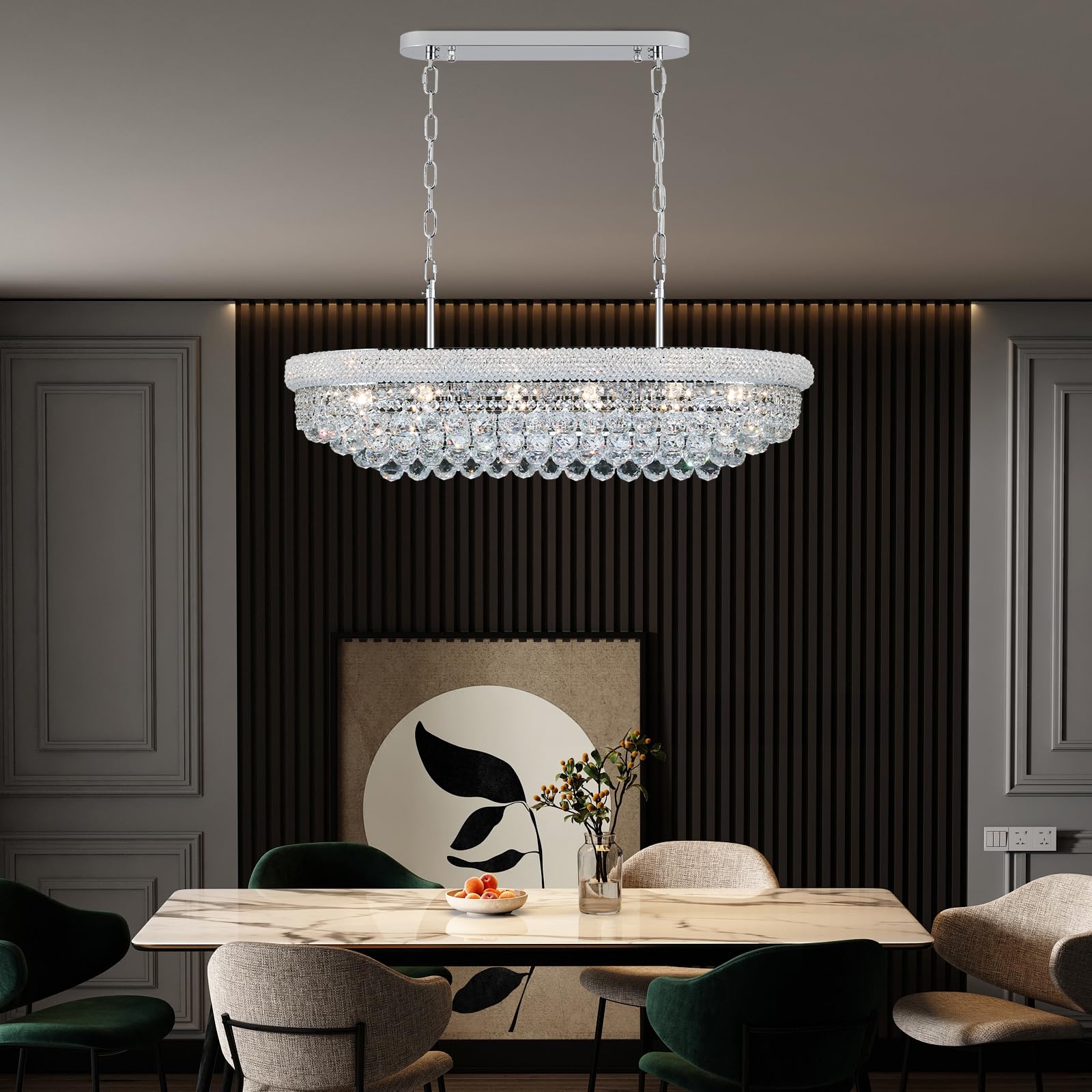 Gifarich Crystal Chandeliers For Dining Room Light Fixtures Over Table  Modern Crystal Chandeliers For Kitchen Lsland  11 Lights Empire Style Chrome stylish Lighting Fixtures For Living Room Bar