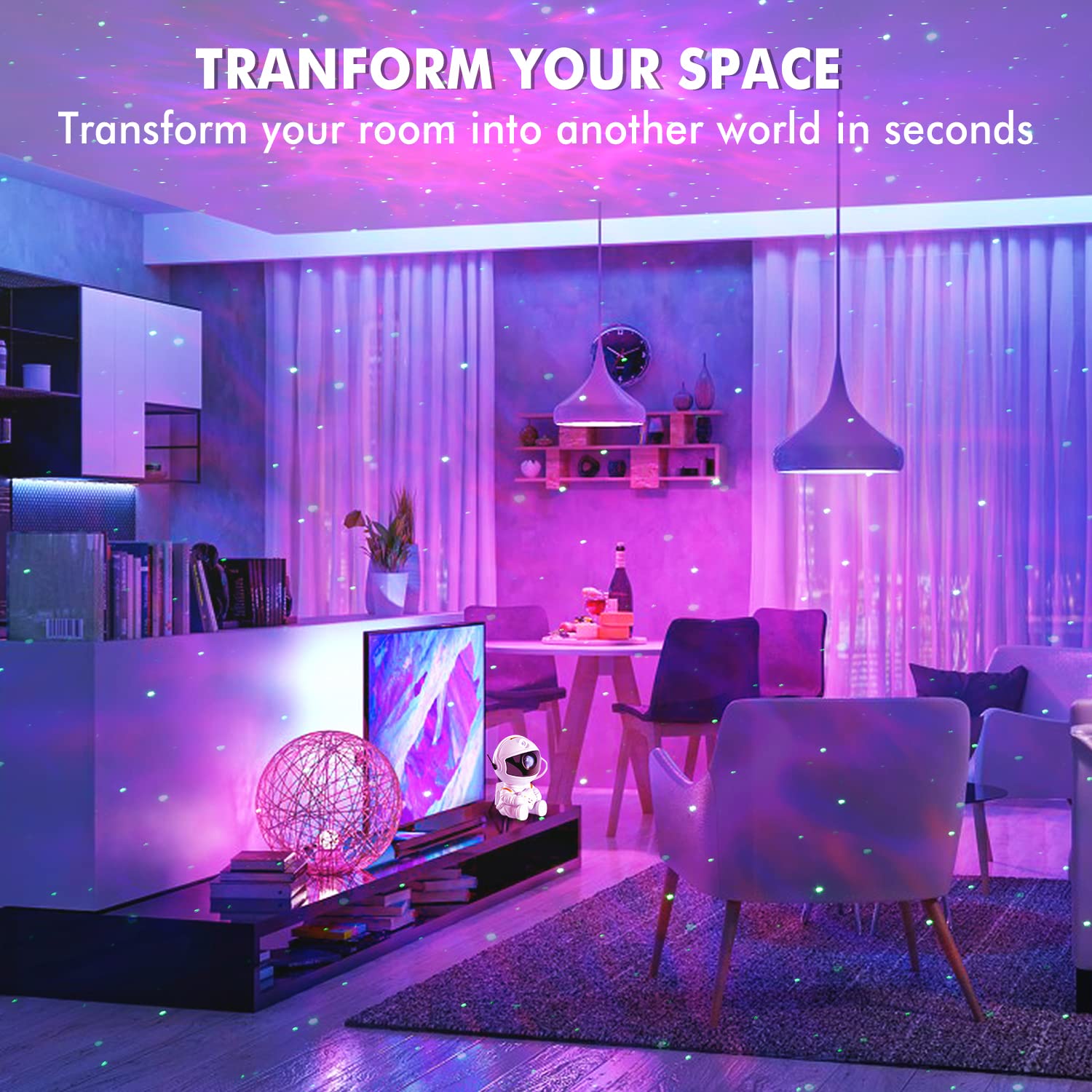 Astronaut Star Projector, Galaxy Projector, Star Night Light Projector. Galaxy Bedroom Projector, Adult Playroom/Kids Room/Home Theater/Ceiling/Room Decoration