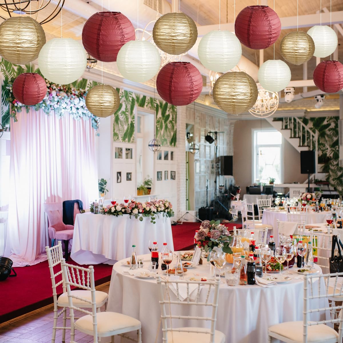 Zilue Paper Lanterns Party Decorations, Round Hanging Paper Lanterns Decorations For Graduation Bachelorette Wedding Birthday Pa