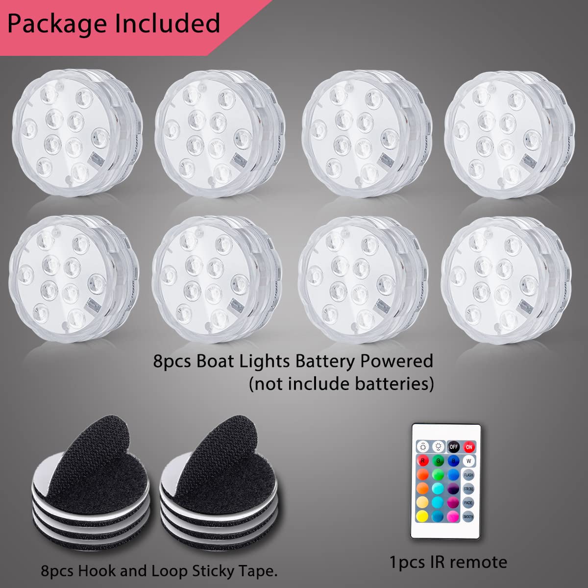 Shangyuan Boat Lights Wireless, Battery Powered Operated Marine Led Interior Light for Boat Deck Courtesy Light, for Fishing Pon