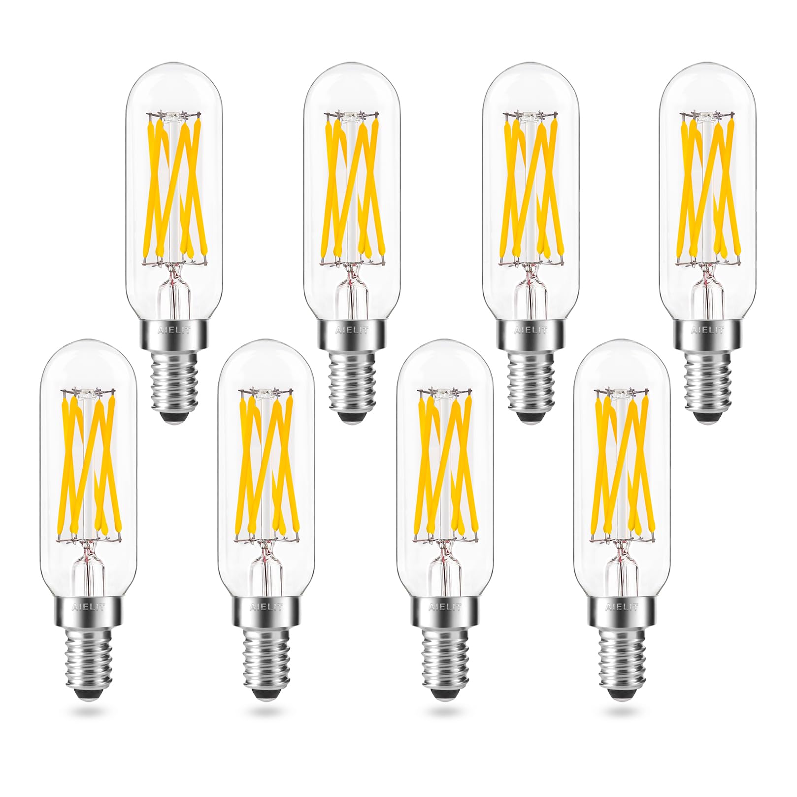 Aielit Dimmable T8 Antique Led Light Bulb, E12 Small Candelabra Base, 60W Equivalent Tube Soft White 3000K, 600 Lumens, 6-Watt F