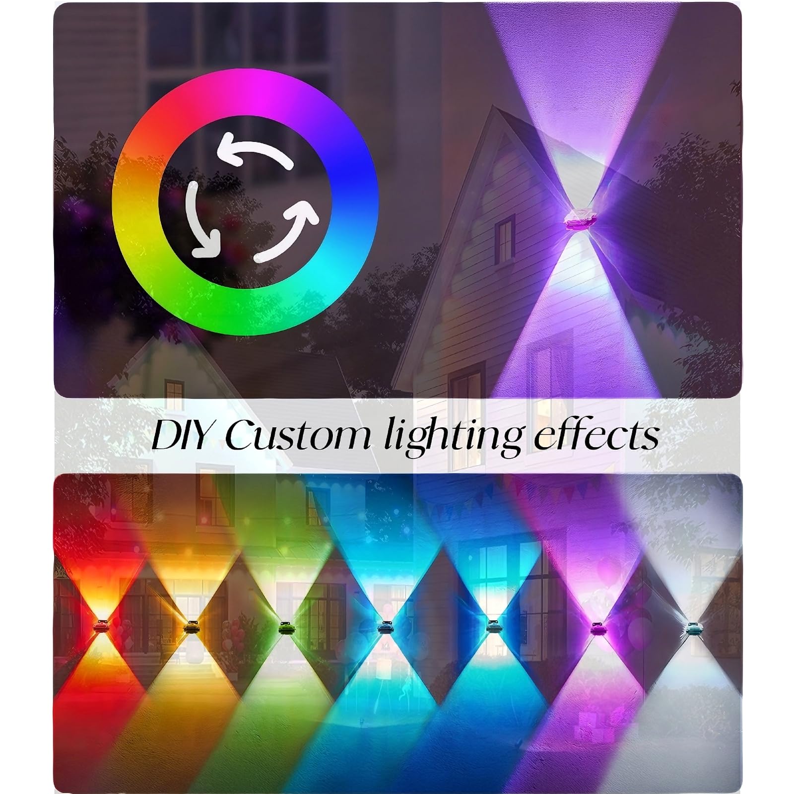 BWZYdy RGB Outdoor LED Eaves Lights, 100FT IP67 Waterproof, Smart App/Remote Control, 112 Color Combinations, Model Light001