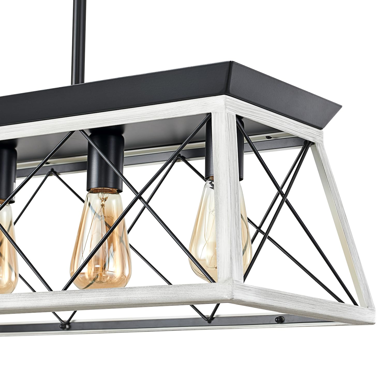 Huixute 5-Light Farmhouse Chandeliers For Dining Room, Rustic Kitchen Island Lighting, Adjustable Height Pendant Light For Kitch