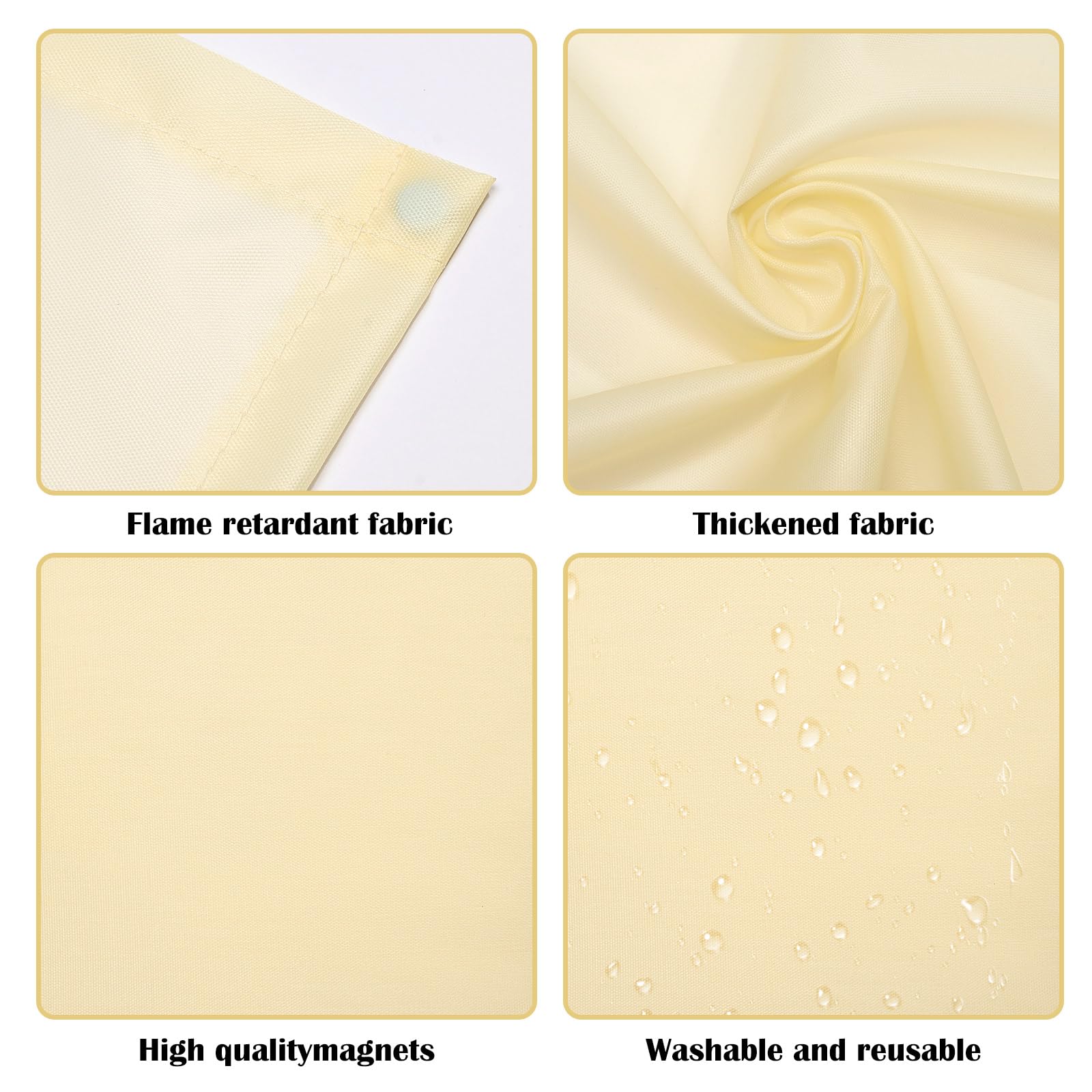 ANGSYLTH Fluorescent Light Covers, Warm Yellow, 4x2 Feet, 2 Pack, Flame Retardant Fabric, Model: fluorescent light covers-8