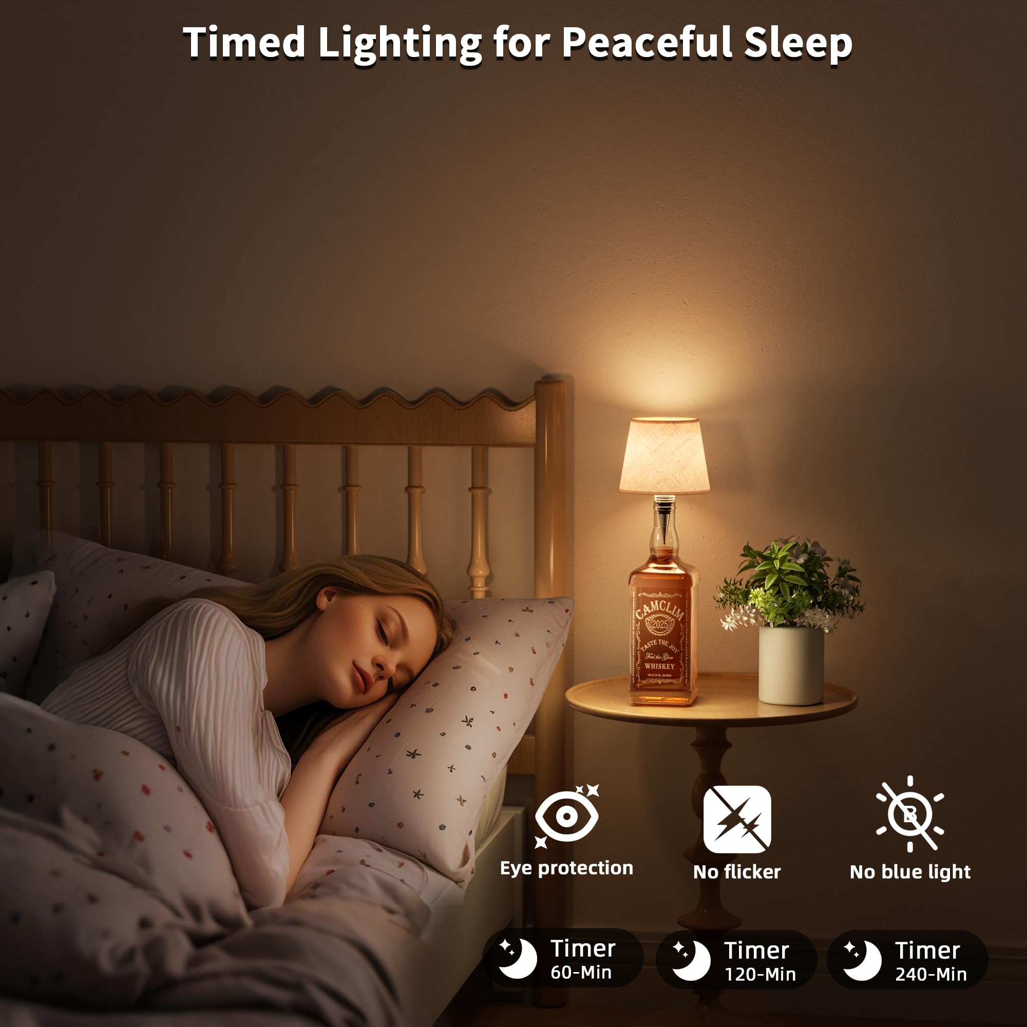 Wireless Wine Bottle Lamp Shade: Liquor Bottle Stopper Light With Remote Control Dimmable Cordless Portable Rechargeable Led Battery Operated spirit-inspired flavor Bottle Lampshade For Bedside Bar Bedroom Decor
