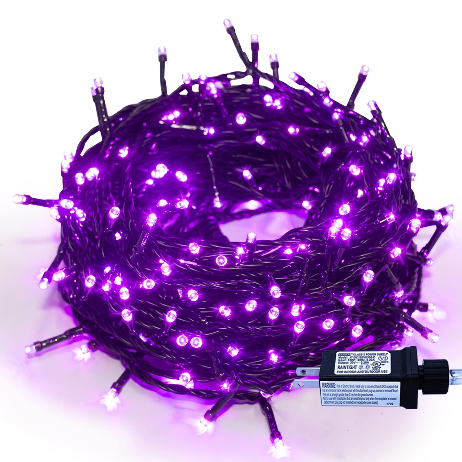 Purple Lights Christmas - 320 LED 35m/115ft 8 Modes End-to-End Plug in Indoor/Outdoor Waterproof Decorative Inside/Outside Fairy Twinkle Xmas Tree String Lights for Halloween/Wedding/Patio/Room/Home