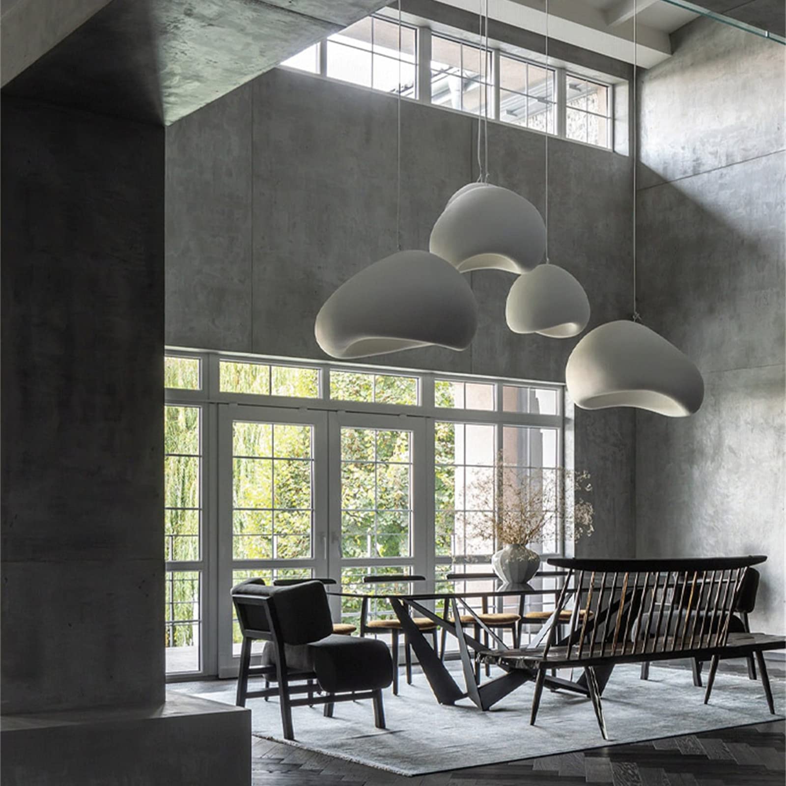 JAYMP 80cm Modern Pendant Light for Dining Room Kitchen Island Light Restaurant Hanging Lamp E26 Base Japanese Wabi-Sabi Style B