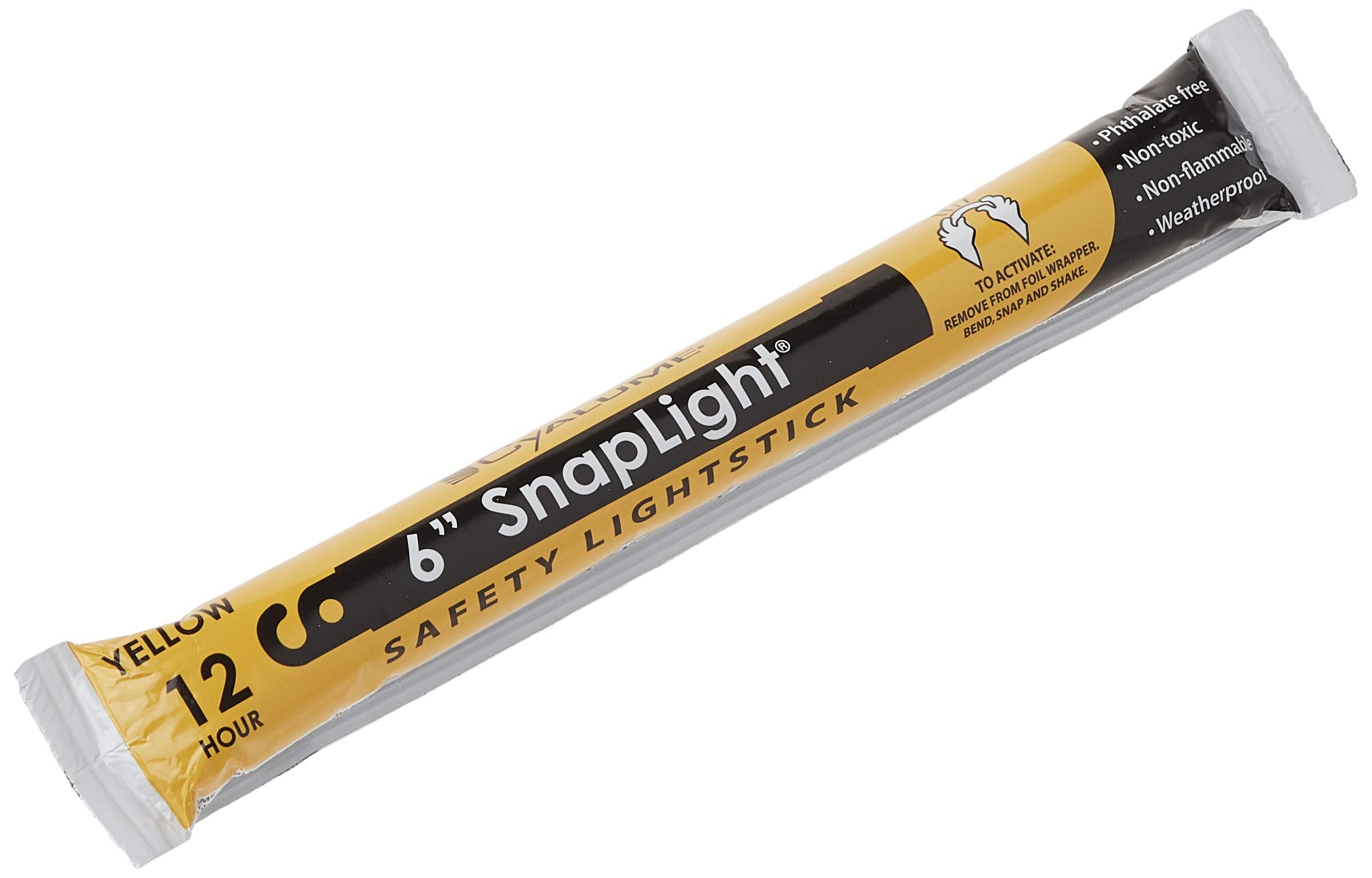 Cyalume Yellow Emergency Glow Sticks - Premium 6    Snaplight Survival Glow Sticks With 8 Hour Duration For Use As Emergency Fla