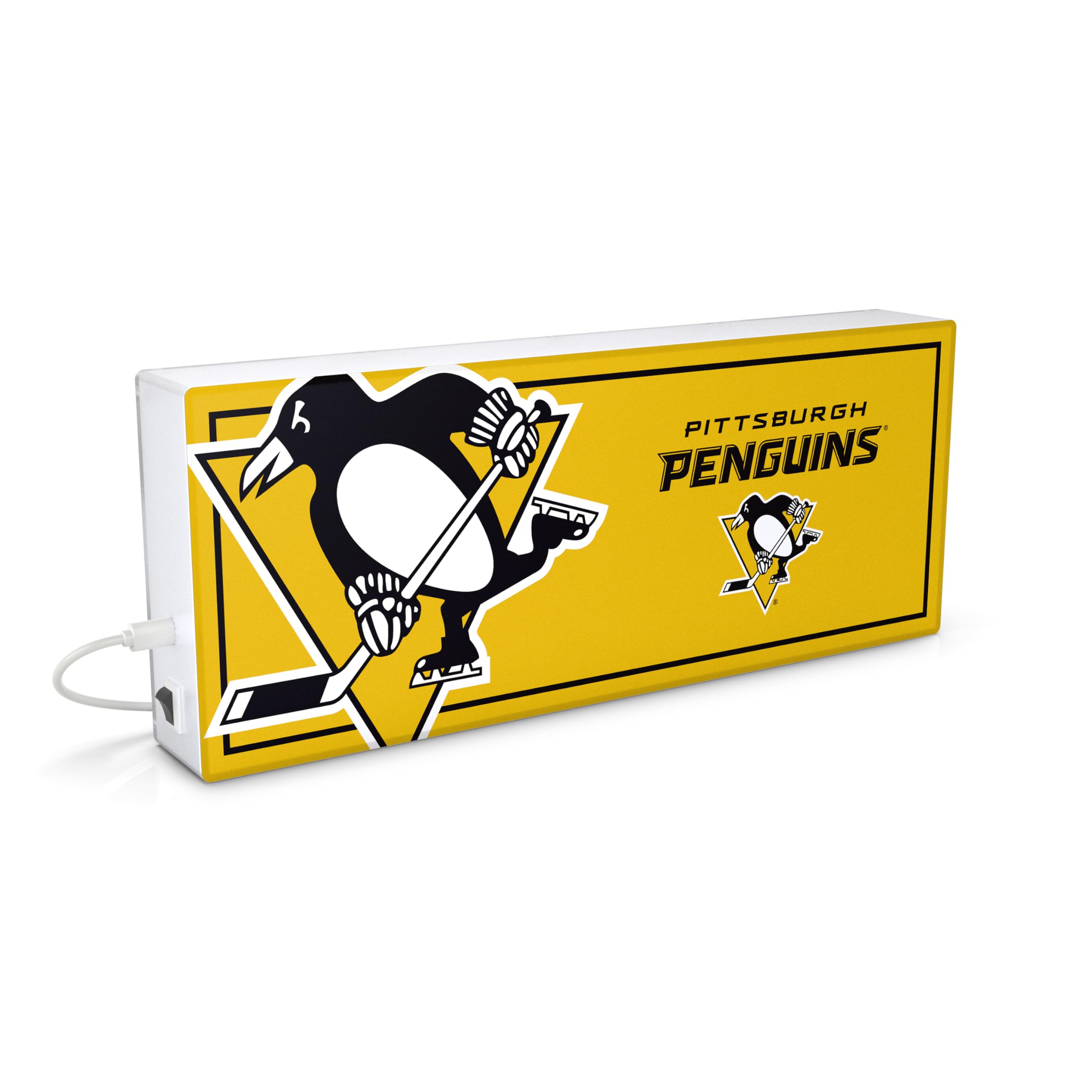 SOAR NHL LED Ambience Light Box: Elevate Your Space with Officially Licensed Wall D  cor, Pittsburgh Penguins