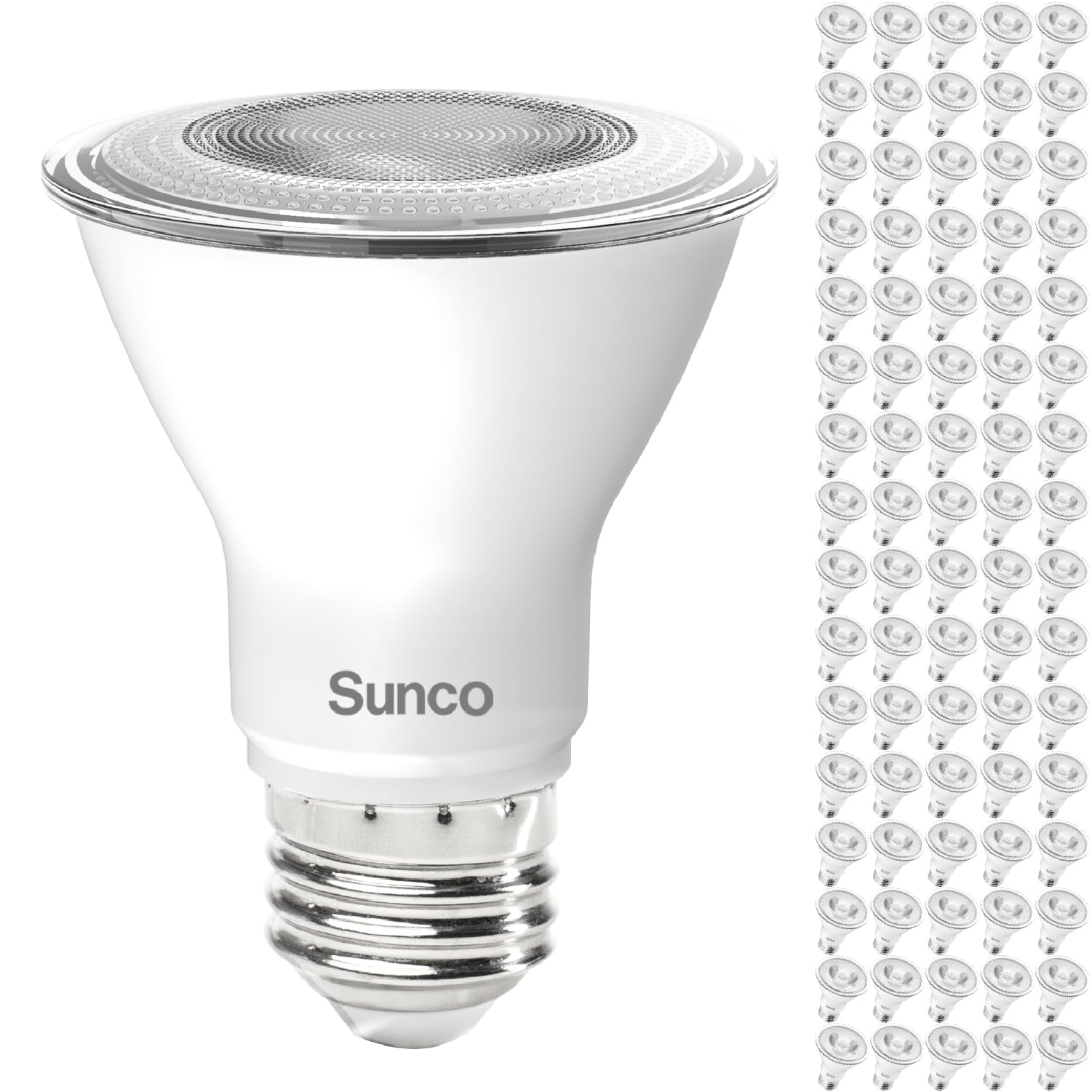 Sunco 80 Pack PAR20 LED Bulb,Track Light Bulbs Flood Lighting Indoor Outdoor, High Brightness, 800 LM, 8W (50W Equivalent), 3000