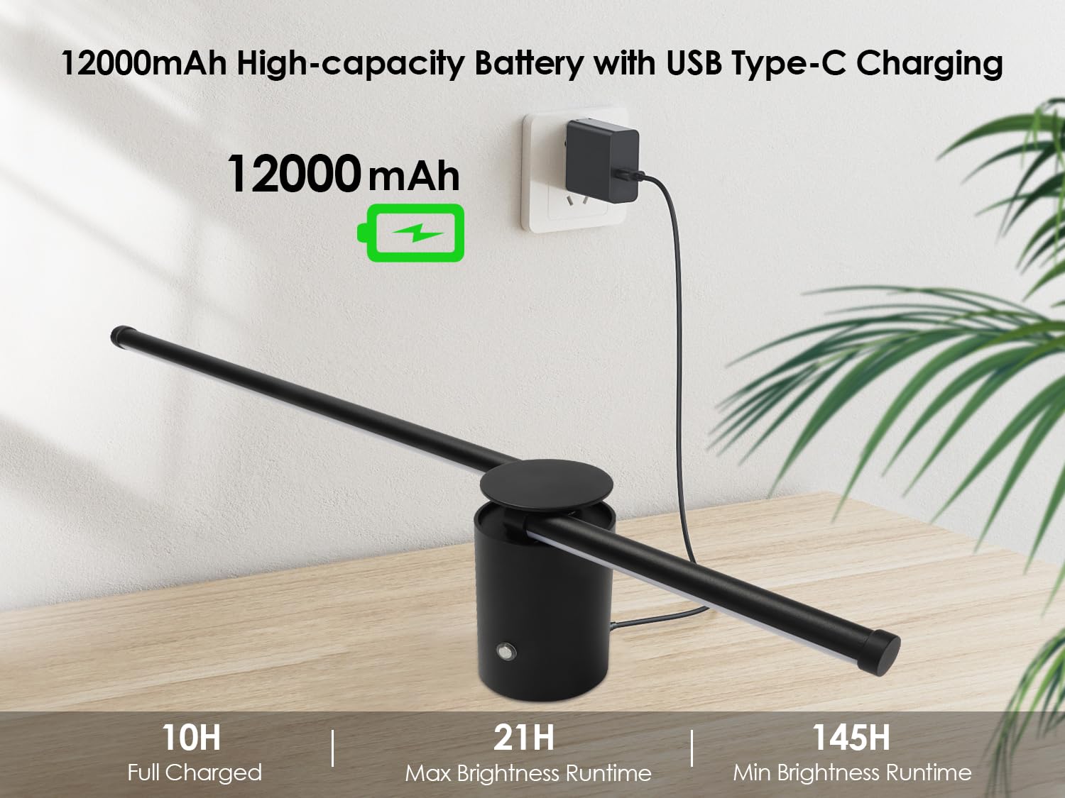 GOODATE 23.6 Inch Battery Operated Wall Sconce, Dimmable LED, Remote Control, Black, Aluminum Alloy, Model DC-CGZ, 1 Pack