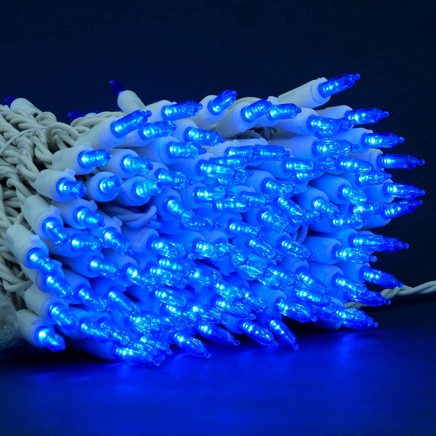 Sweet Shine 200 Count Blue Led Christmas Lights, 66 Ft White Wire Ul Certified Commercial Grade Holiday String Light Set (Blue)