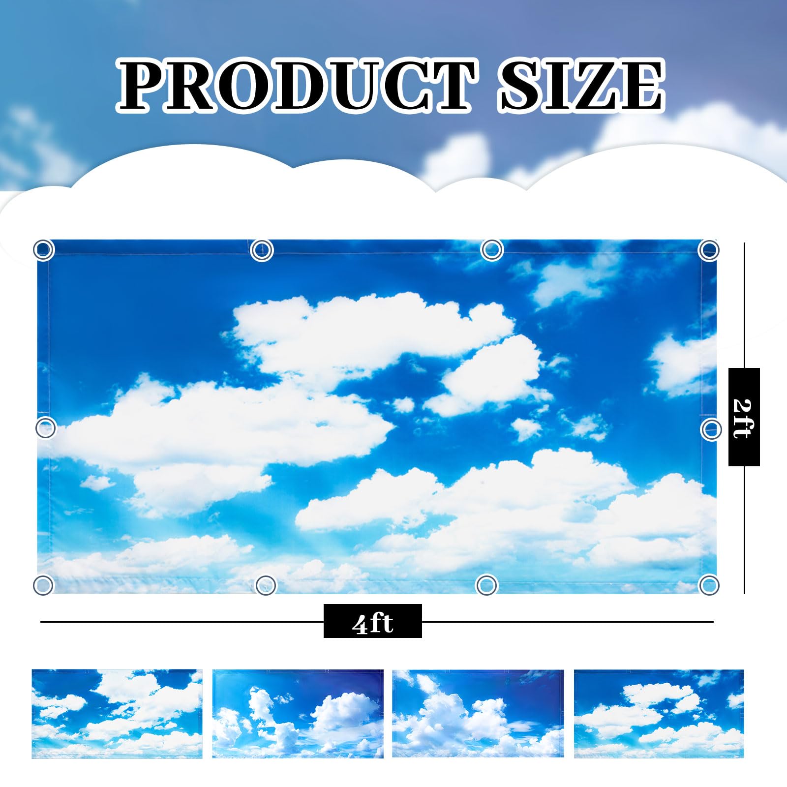 Roceei Pack Of 4 Fluorescent Light Covers For Ceiling Lights, 4 X 2 Ft, Magnetic Light Covers For Classroom Office Home School(B