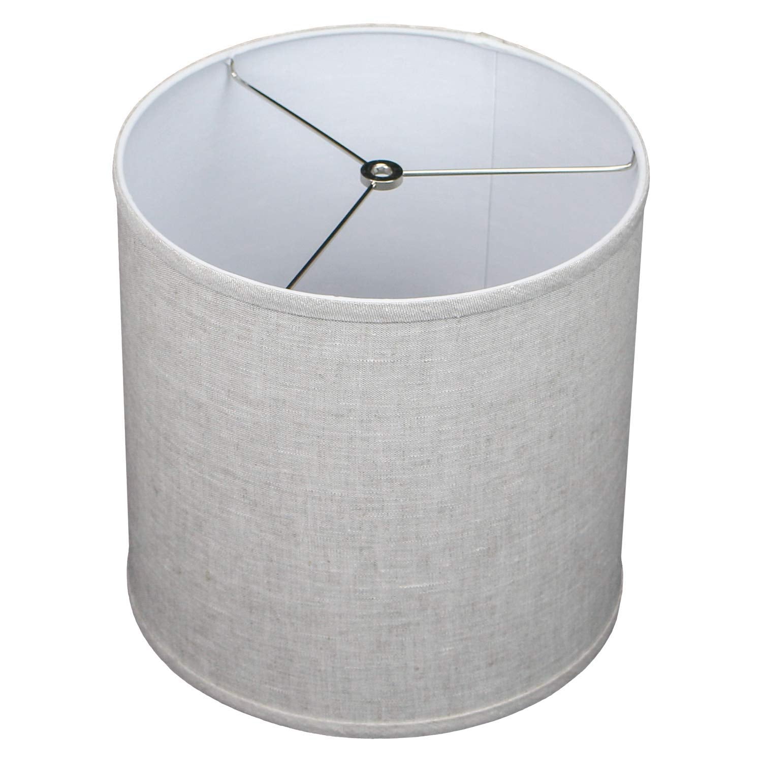 FenchelShades.com Cylinder Drum Lampshade Fabric 12in x 12in x 12in Designer Oatmeal Model 12-12-12-W-DL-OAT