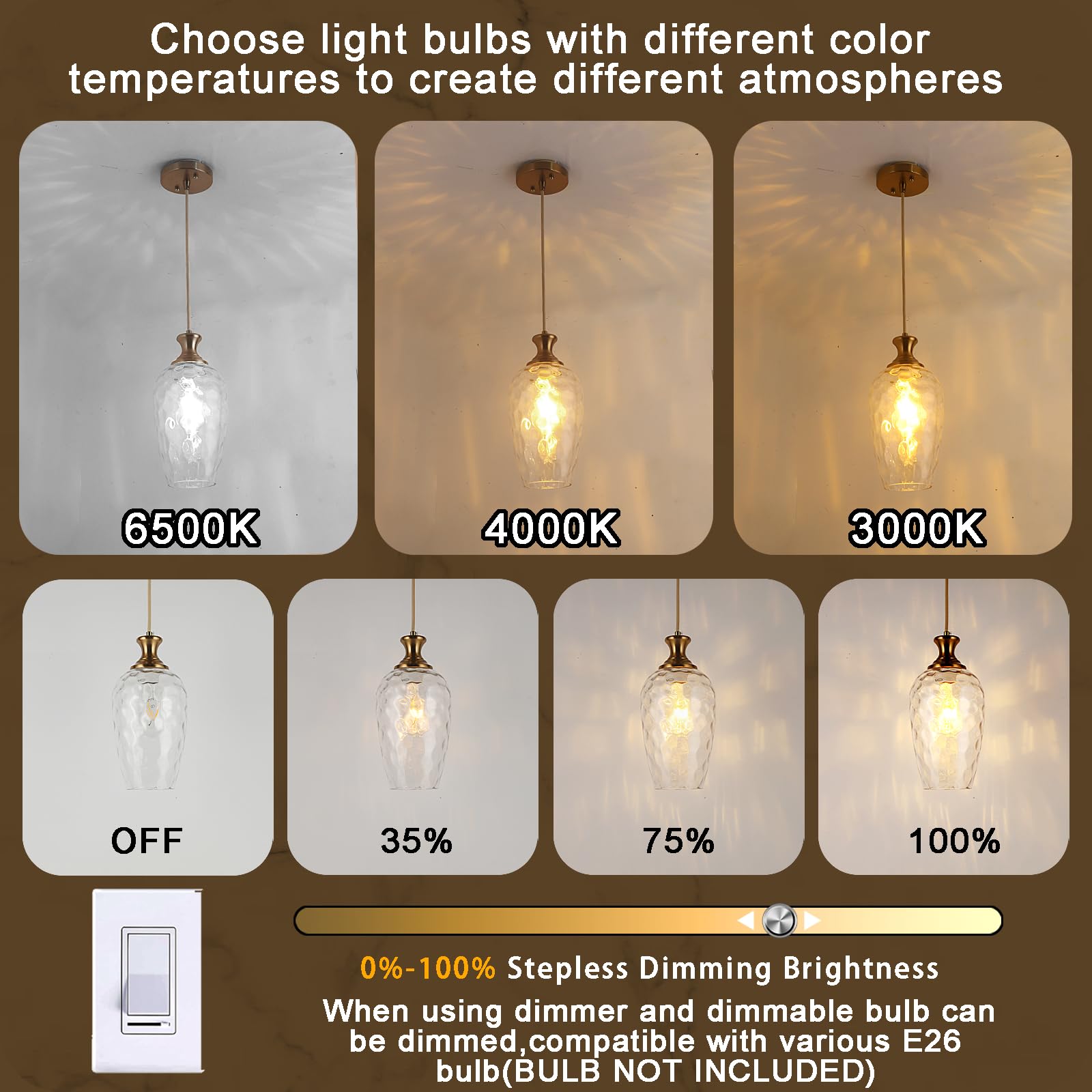 Saduenfr Glass Pendant Lights Kitchen Island Clear Glass Hanging Light Fixtures Farmhouse Brass Pendant Light For Kitchen Sink D