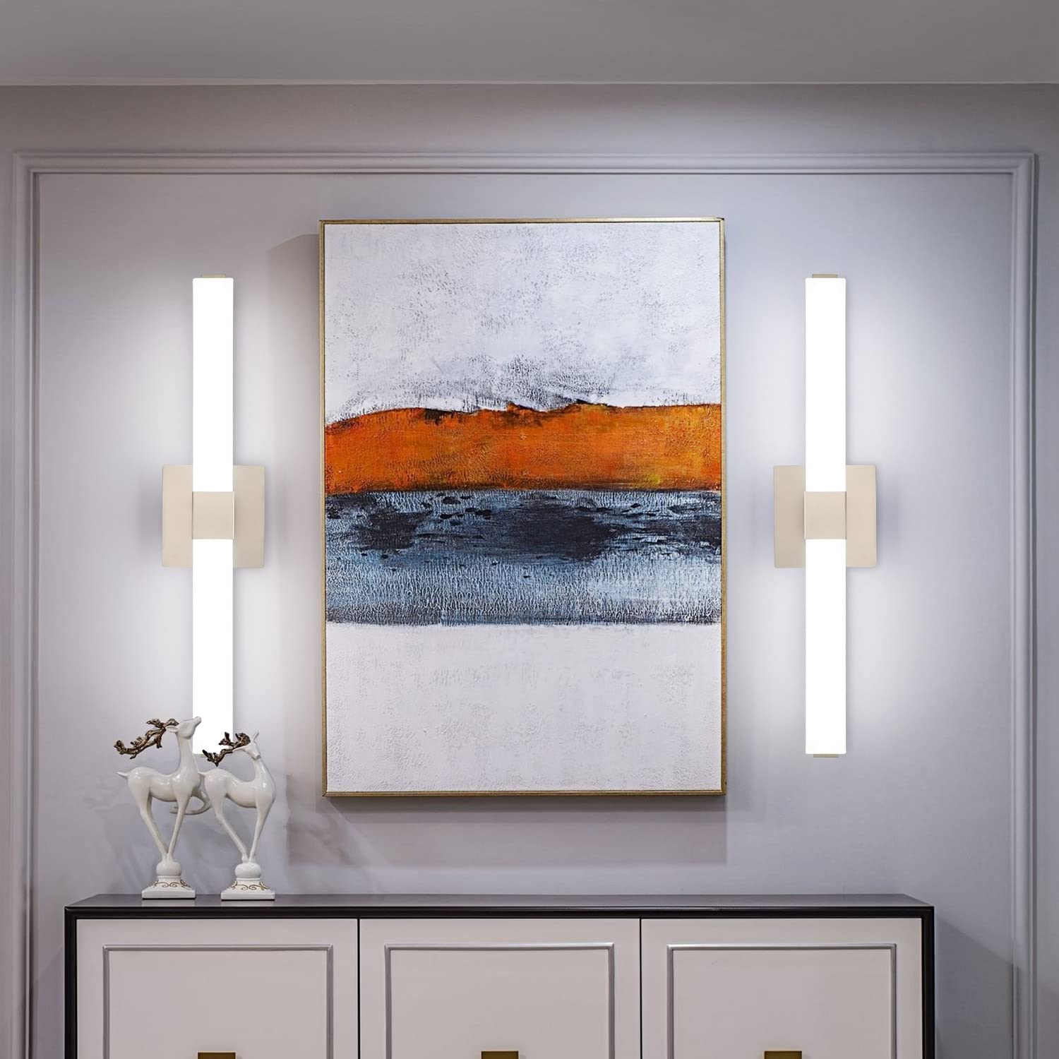 ZUZITO Modern LED Vanity Light Bar - 40 inch Brushed Nickel Bathroom Lighting Fixture - Model S16001-1000mm 6000K