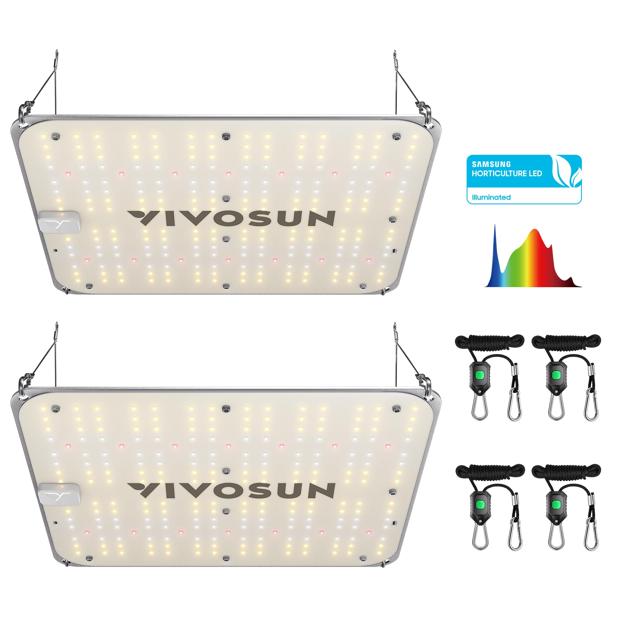 Vivosun 2-Pack Vs1000E Led Grow Light With Samsung Diodes, Sunlike Full Spectrum Plant Light For Indoor Plants Seedling Veg And Bloom In 2X2/3X3 Grow Tents Greenhouses