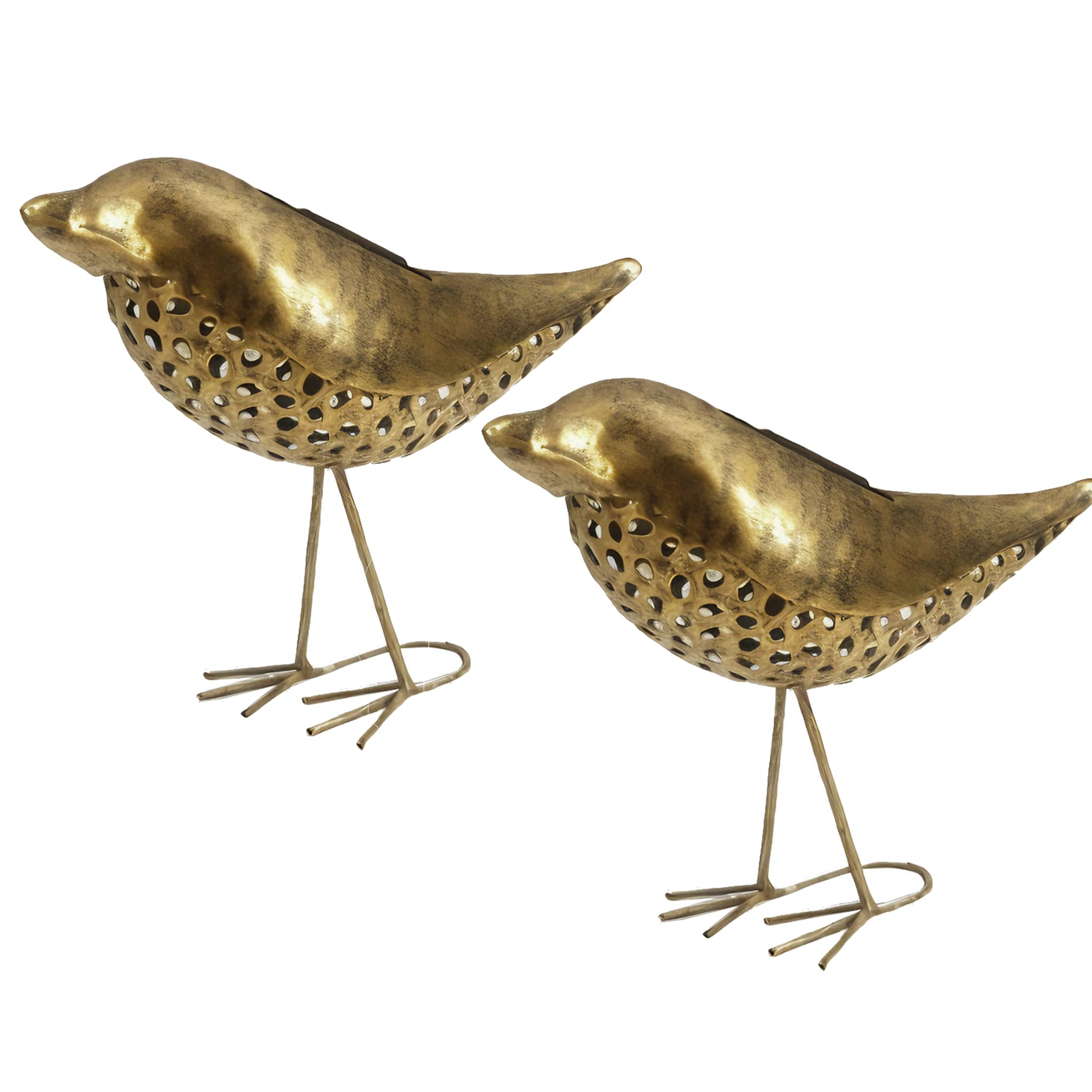 YOSION Solar Garden Bird Lights, 2-Pack Metal Decorative Figurines, Outdoor Path Lighting for Yard and Patio