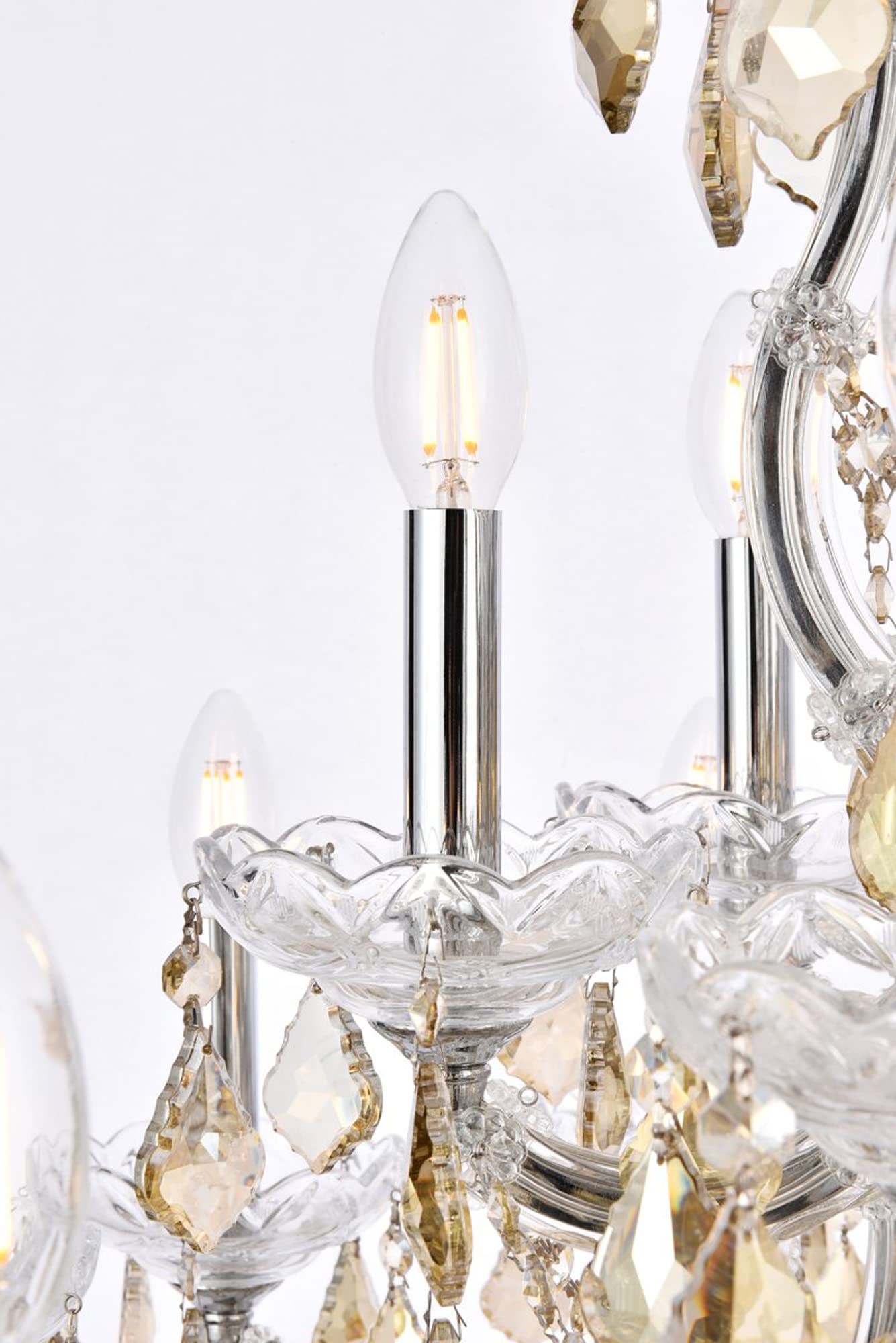 Elegant Lighting Royal Cut 19-Light Crystal Chandelier, 30inx28in, Chrome Finish, Model 2800D30C-GT/RC, Stainless Steel