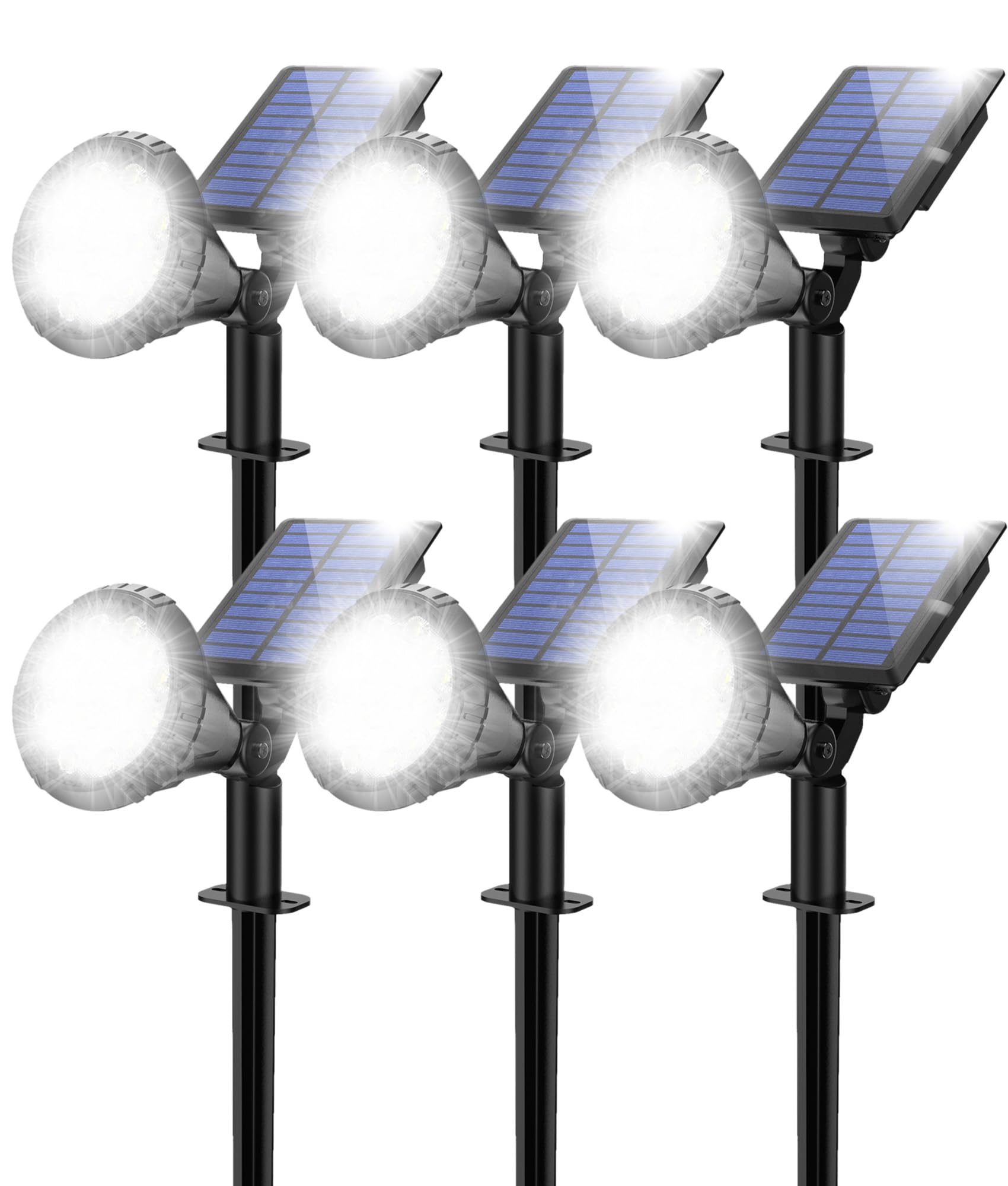 NBKLS Solar Spot Lights, 21 LED Outdoor Lights, Waterproof, 6 Pack, White, Model 6PACKWHITETY002YDD