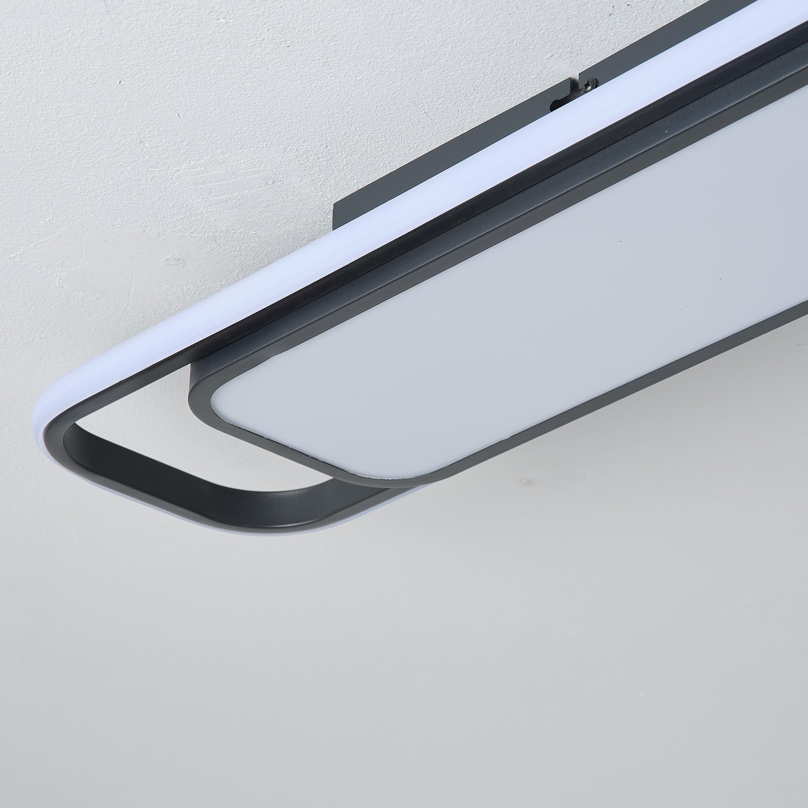 Oranoor Modern Led Ceiling Lighting  70W 6000K Black Linear Flush Mount Light Fixture  39.4 Low Profile Lights Fixture Long Led Ceiling Lamp For Kitchen Bedroom Living Room Hallway (Cool White)