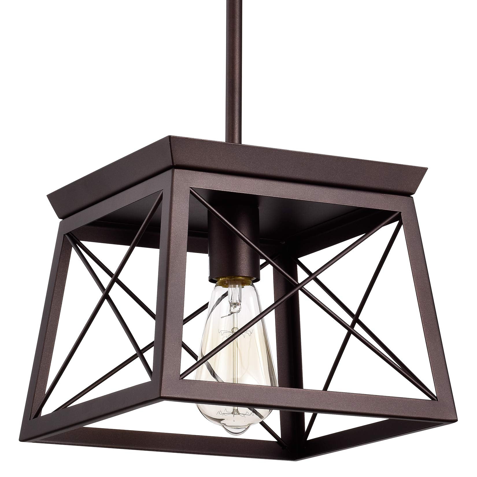 ACLand Farmhouse 4 Light Chandelier Lighting, Oil Rubbed Bronze Hanging Light Fixture with Chain, Diameter 21 Inch Rustic Pendan