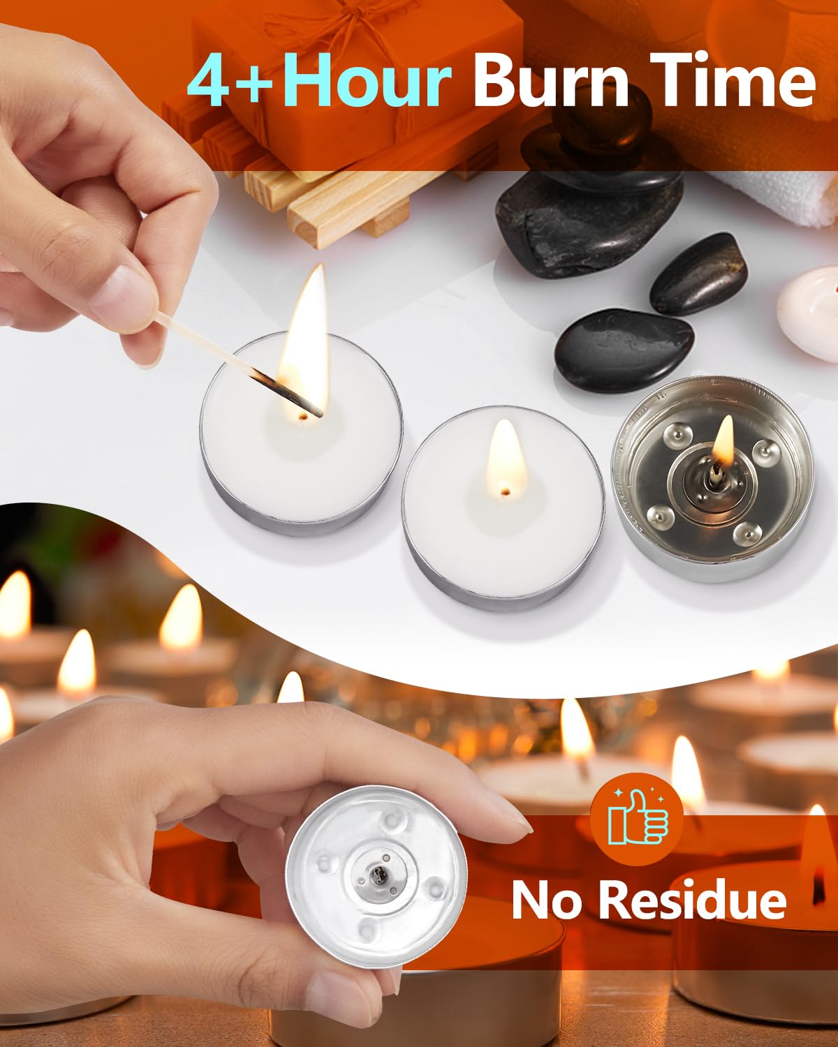 Tea Lights Candles 25 Pack [Burn Clean] Unscented White Tealight Candles Mini Tea Candles Tea Light Candles For Wax Melt Warm Tea,Sabbath, Weddings