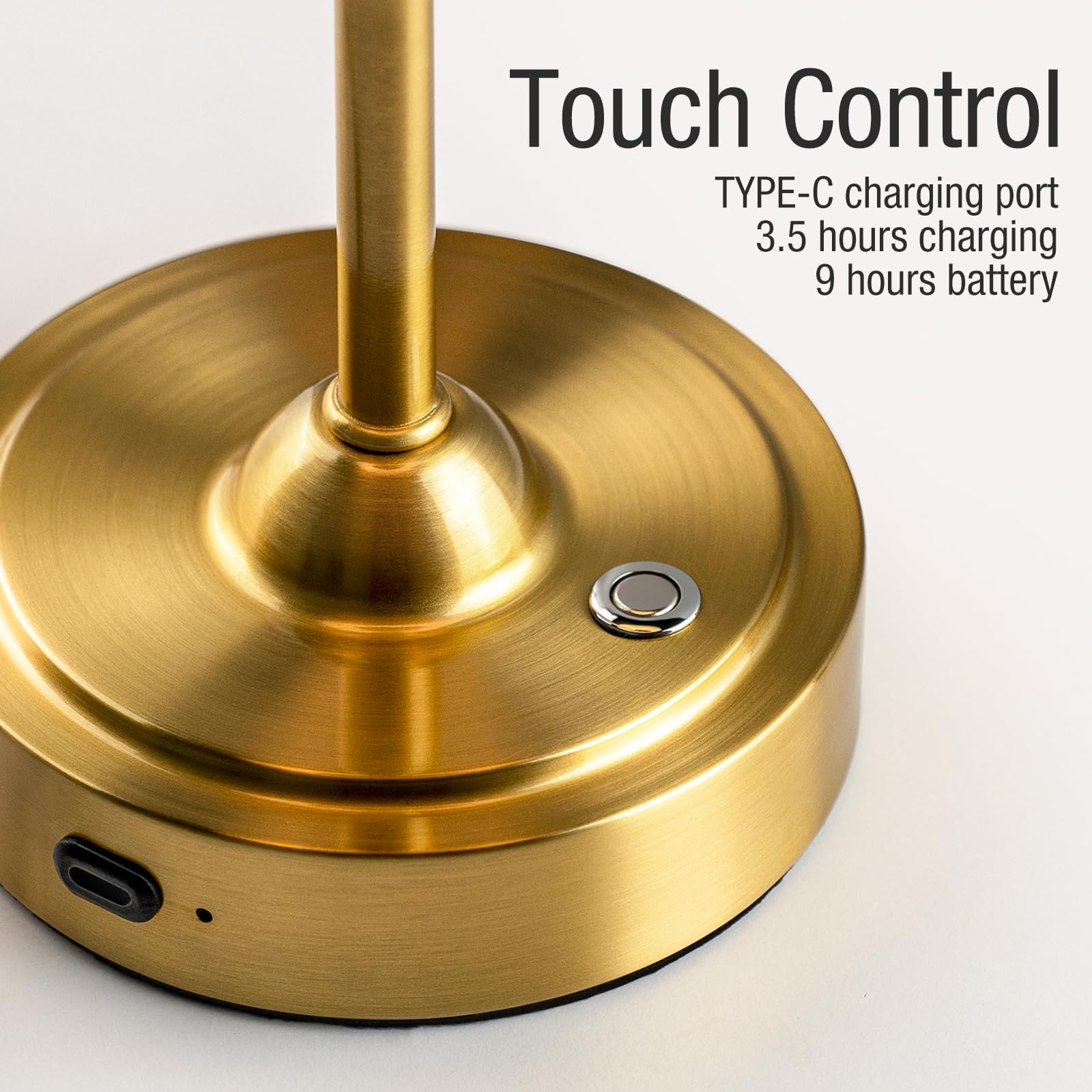 Onewish Cordless Table Lamps Set Of 2 - Battery Powered Lamp, 4000Mah Rechargeable, Stepless Dimmable, Wireless Lamp With Fabric