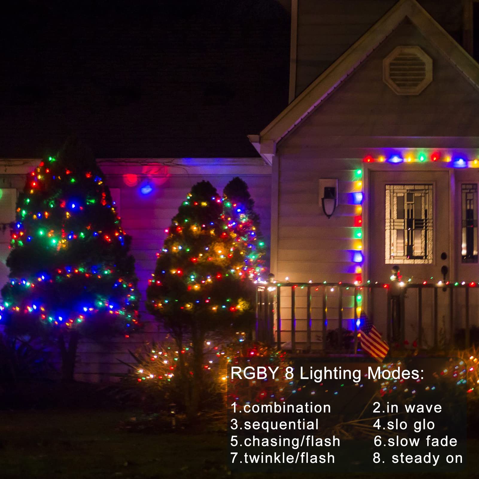 Dealbeta 4Pack Battery Christmas String Lights 50Leds Christmas Lights Battery 16.5Ft Dark Green Battery String Lights Auto Timer 8 Modes Indoor Outdoor Christmas Decoration For Wreath,Tree,Deck(Rgby)
