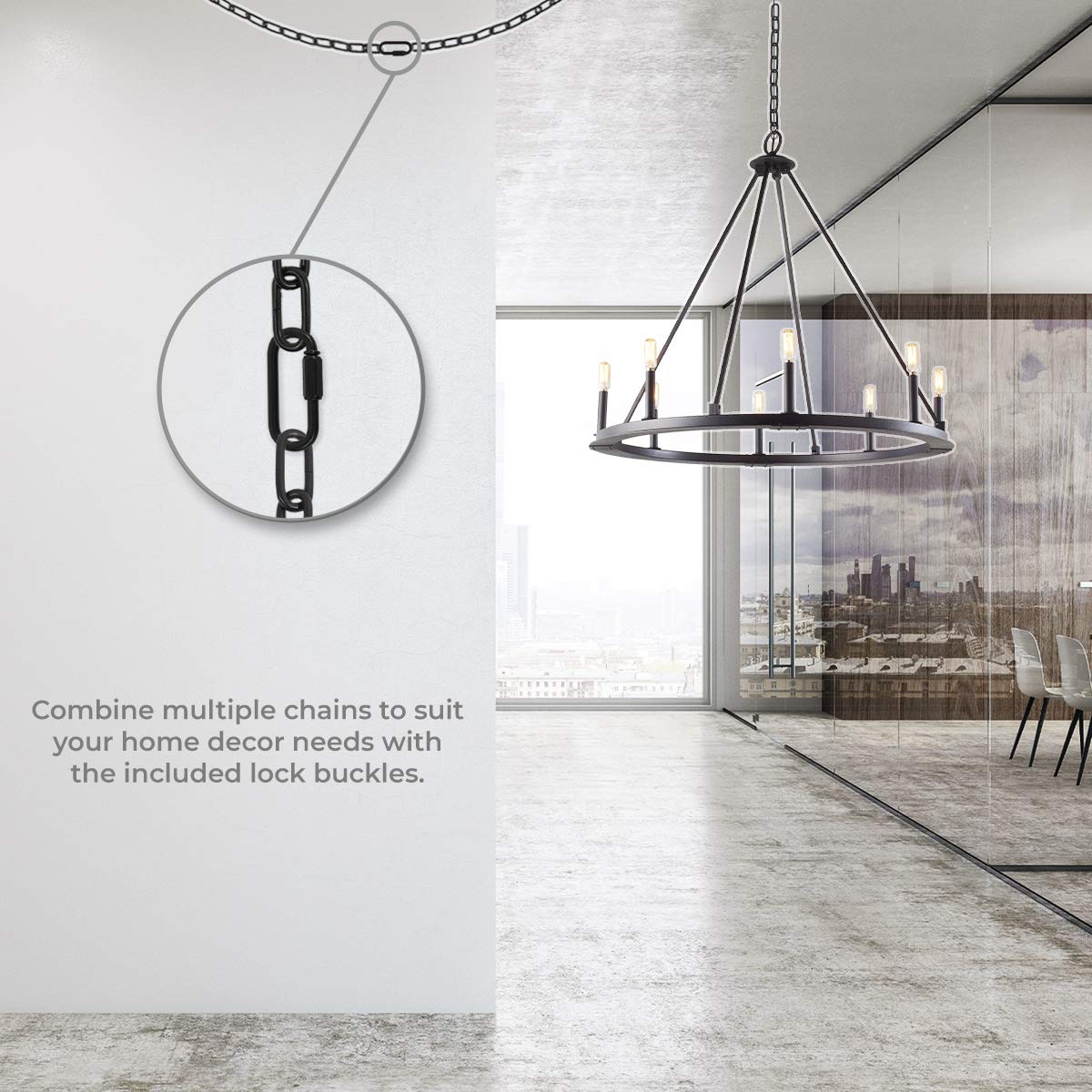 Royal Designs Heavy Duty Lighting Fixture Chain - 6 Foot Length – Up To 60-Pound Weight Capacity (Oil Rubbed Bronze - 1 Pack, 6 Ft)