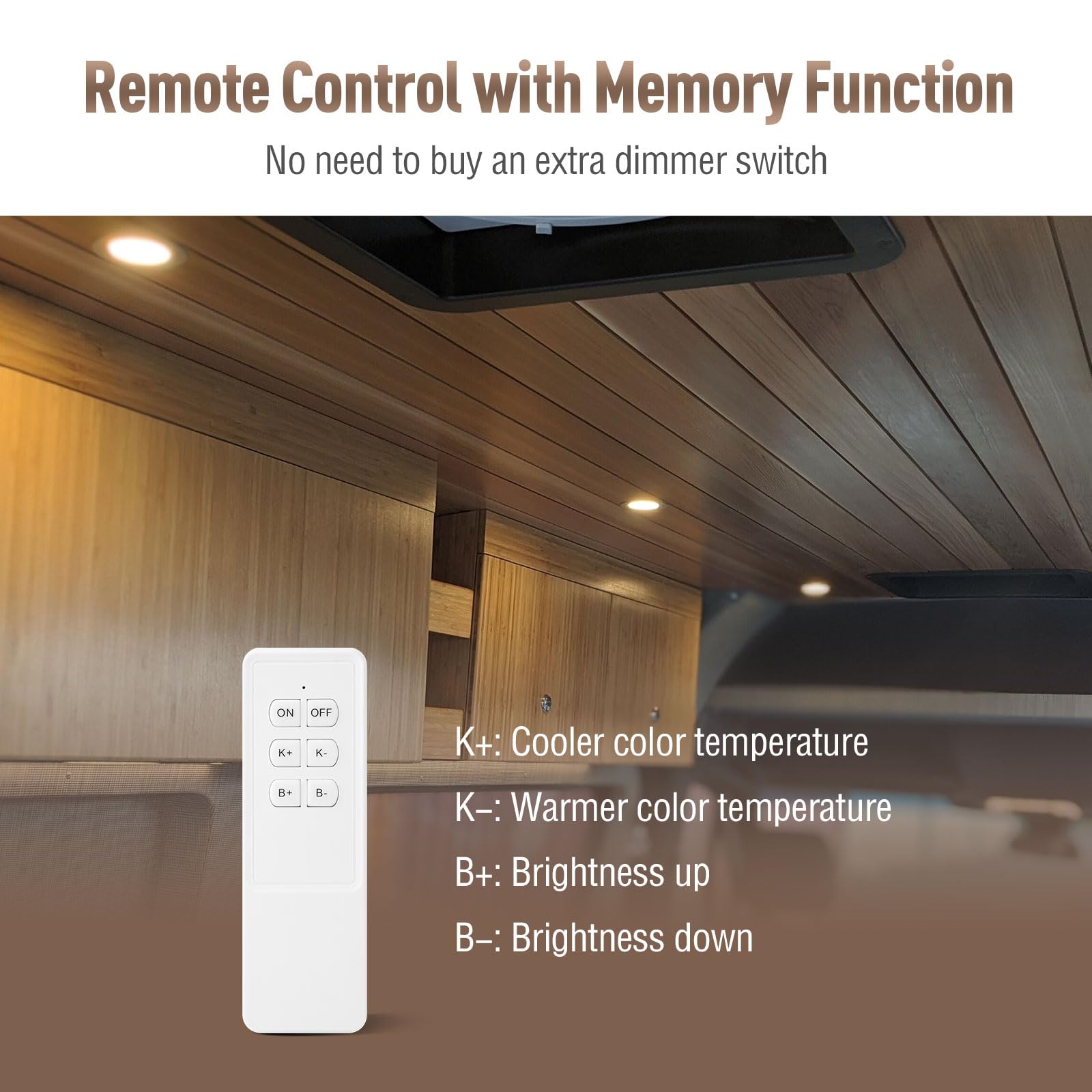 Aloveco 12V Rv Interior Lights, 12V Led Lights For Rv 2700-6000K 12V Recessed Lights Remote Control Dimmable Waterproof Camper I