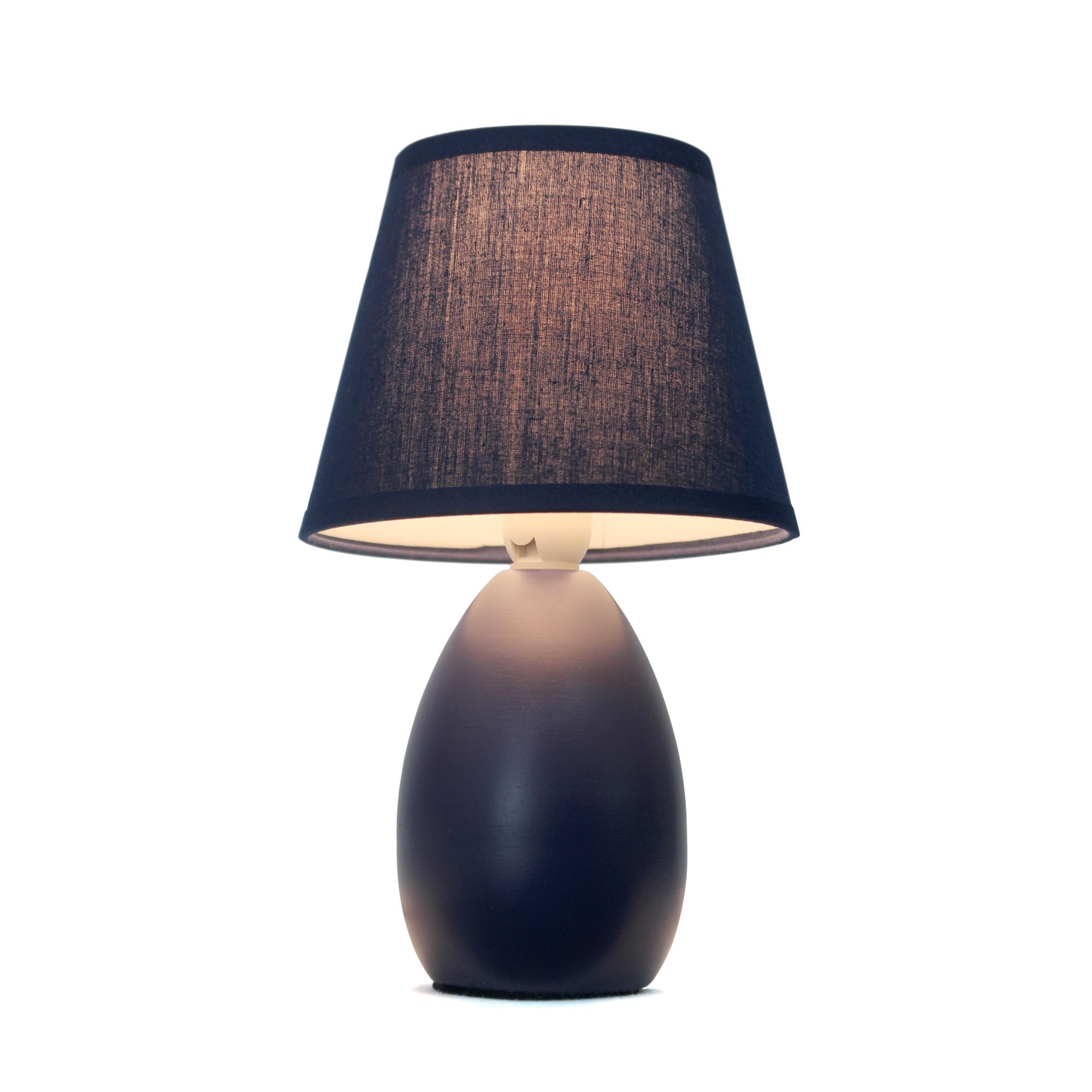 Simple Designs Lt2009-Blu Mini Egg Oval Ceramic Table Desk Lamp, Blue