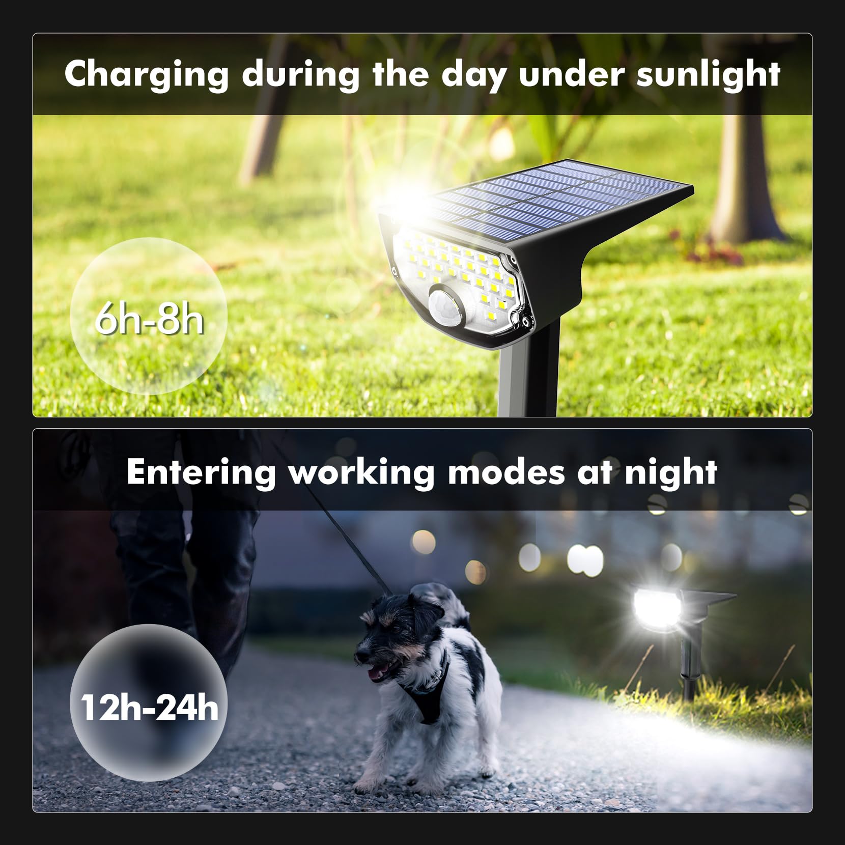 Aloftsun Solar Motion Sensor Outdoor Lights,Waterproof Motion Sensor Spot Lights- 30 Led/3 Modes Solar Powered Spotlights,Landsc