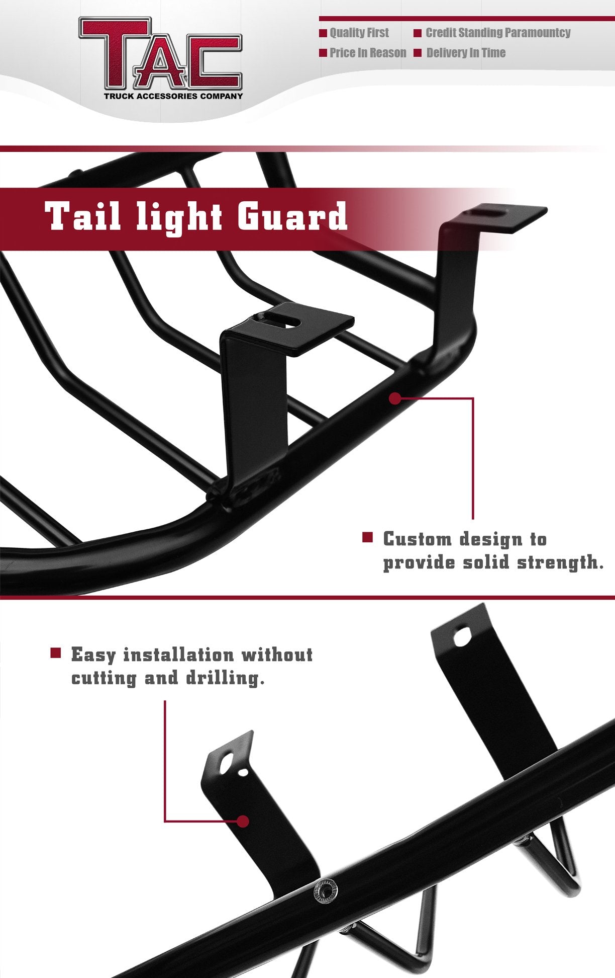 Tac Tail Rear Light Guards Cover Protector Fit 2005-2014 Nissan Xterra Tlg Black Taillight – 1 Pair