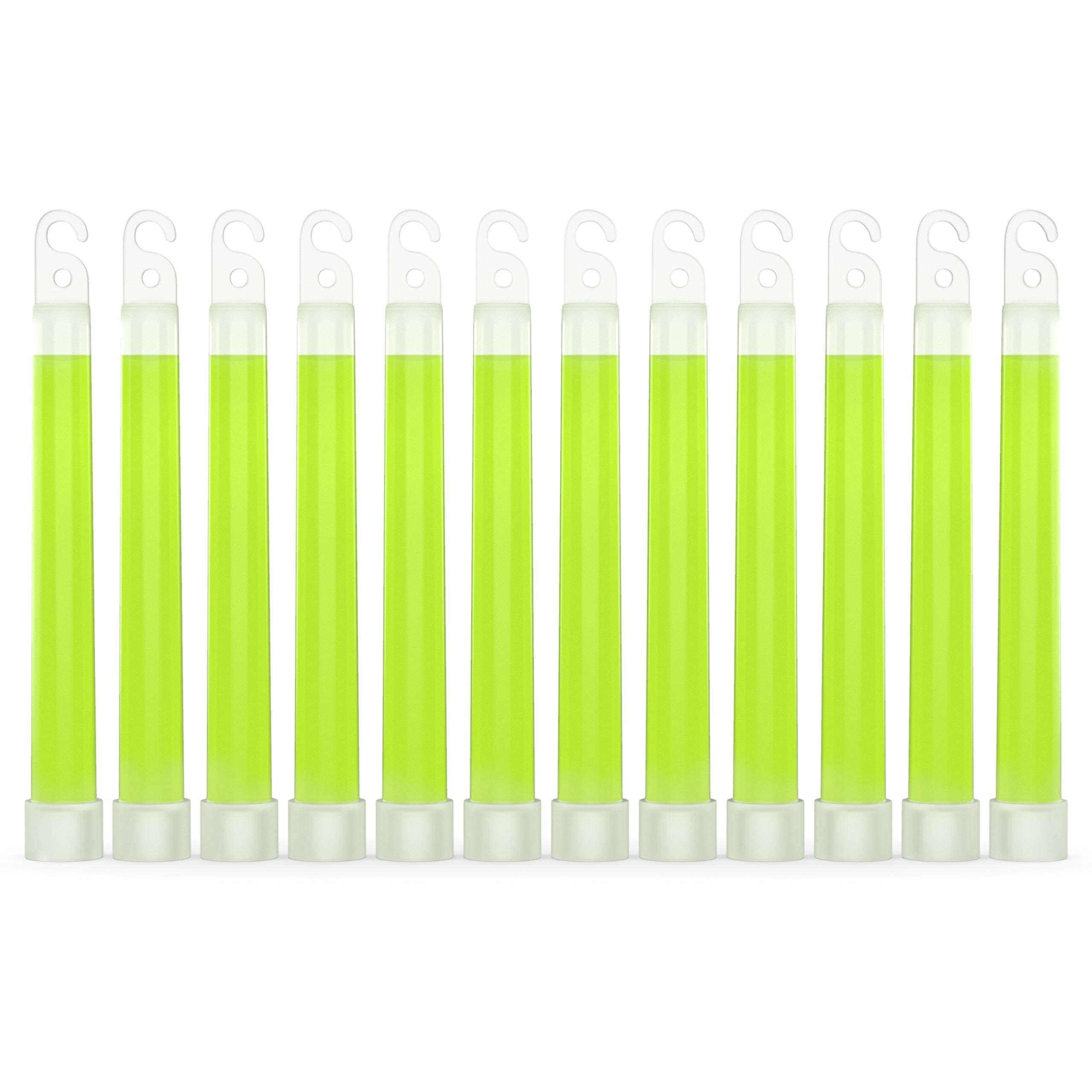 Swiss Safe Premium 6'' Glow Sticks - Extra Bright, 12+ Hour Duration, Emergency Ready (Green 12-Pack)
