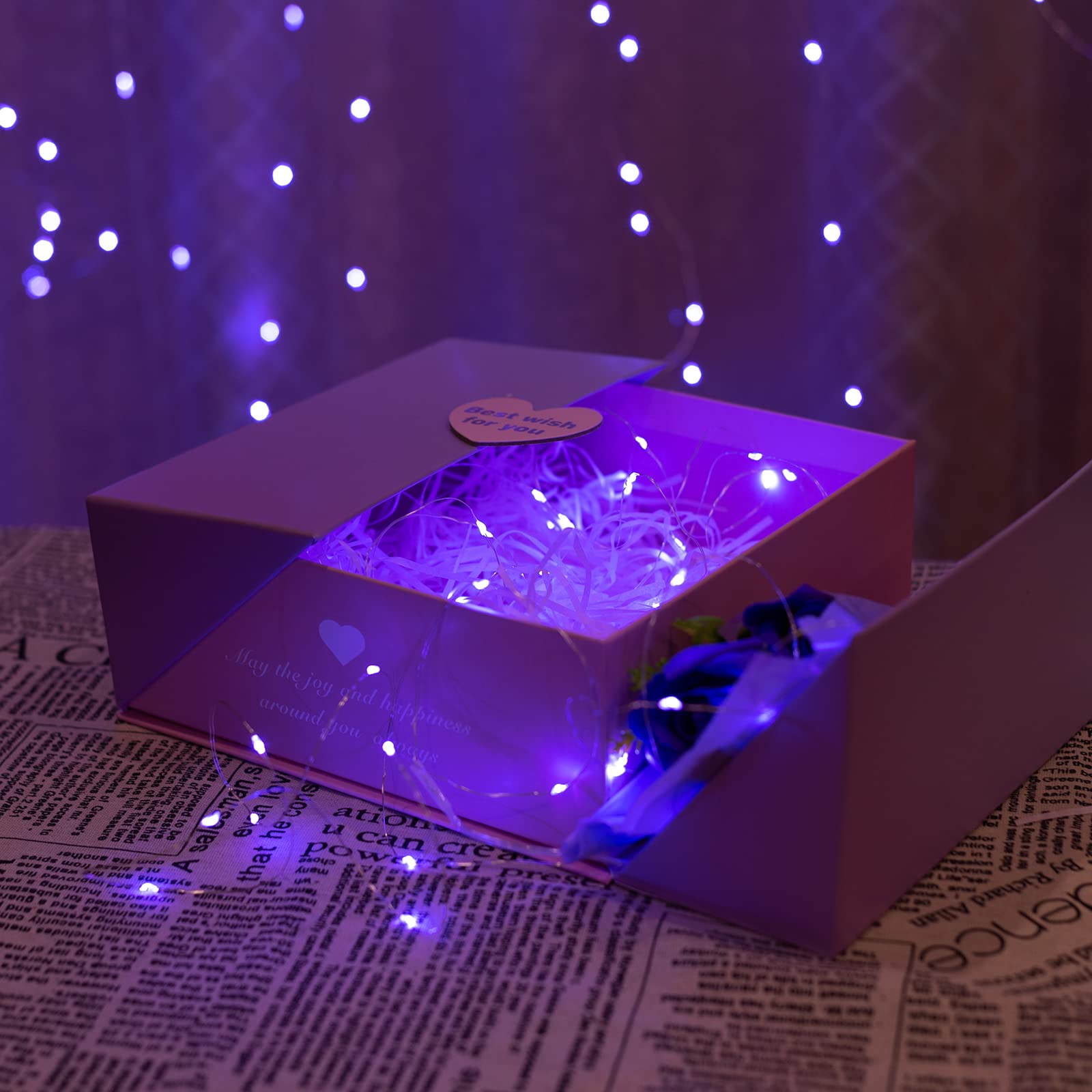 Etinga 10 Pack Fairy Lights Battery Operated String Lights, 10 Led On 3.3Ft Silvery Copper Wire,For Flowers Gift Box Wedding Party Christmas Decoration (Purple, 10 Pack)