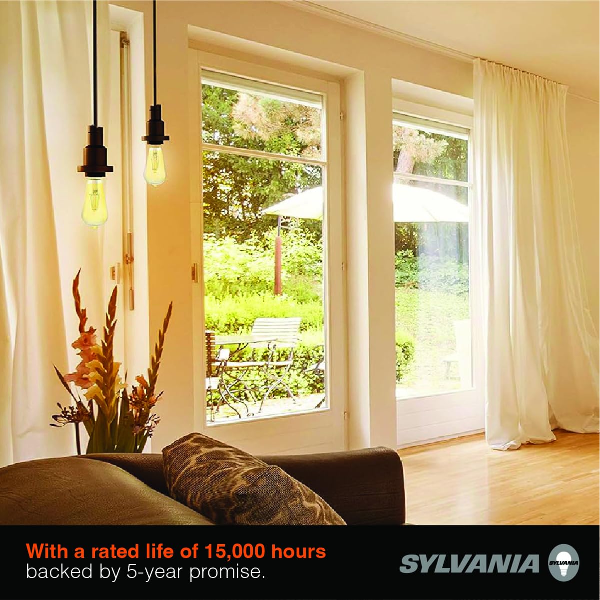 LEDVANCE Sylvania ST19 Clear LED Bulb, 13W, Dimmable, 1500 Lumens, 5000K Daylight, 2 Pack, Glass