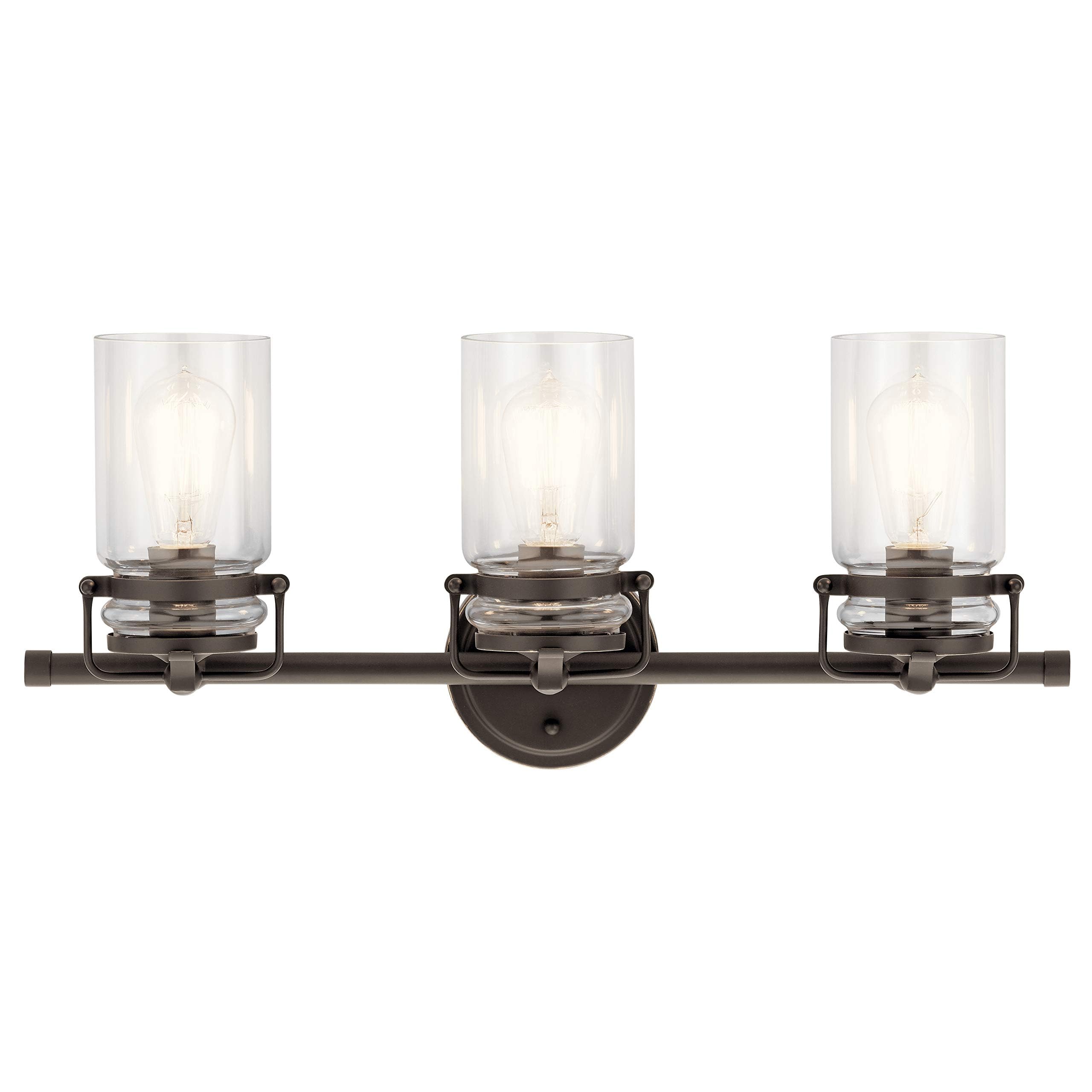 Kichler Brinley 24'' 3 Light Vanity Light With Clear Glass In Olde Bronze?
